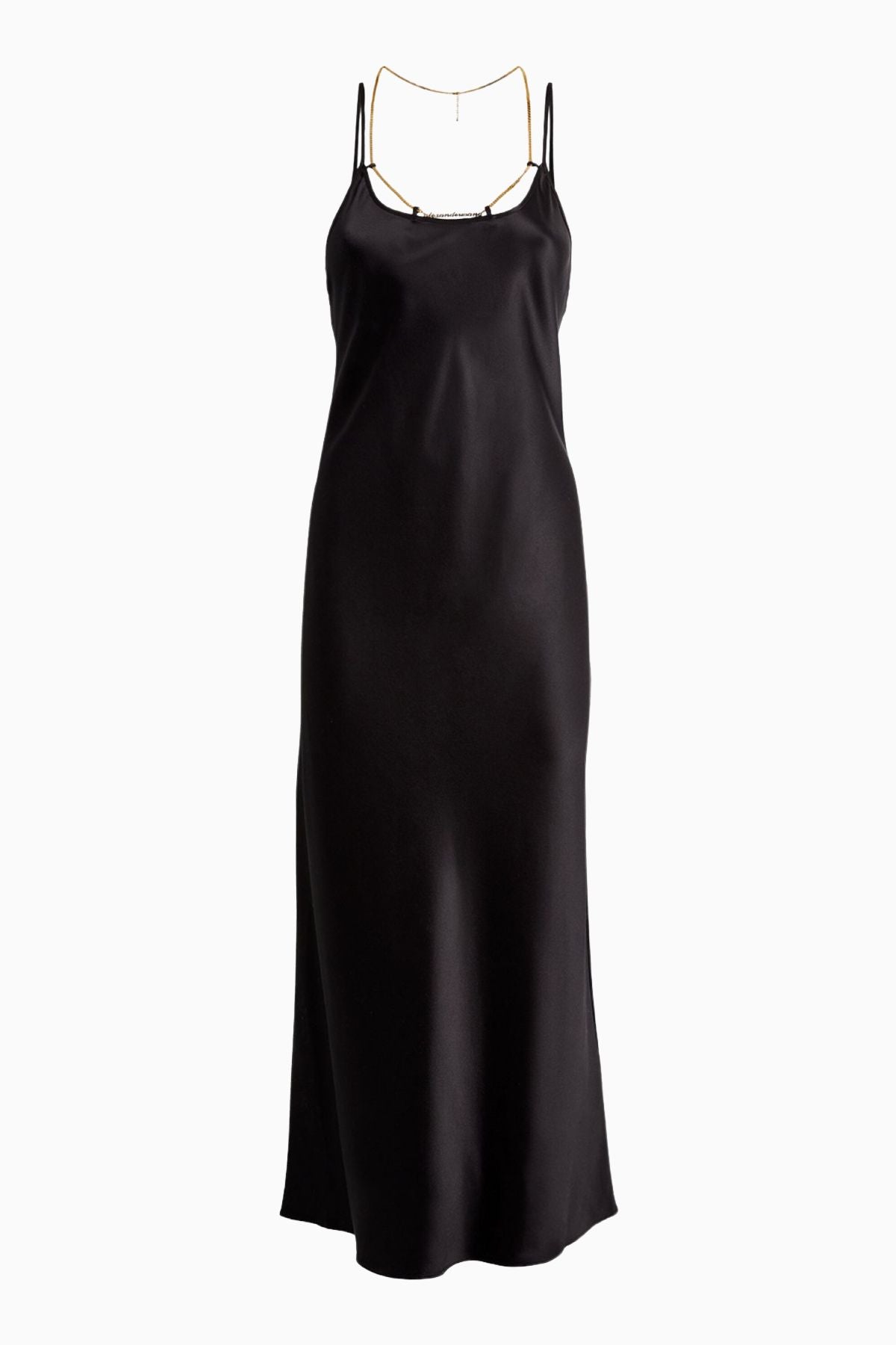 Alexander Wang Chain Neck Silk Slip Dress Black