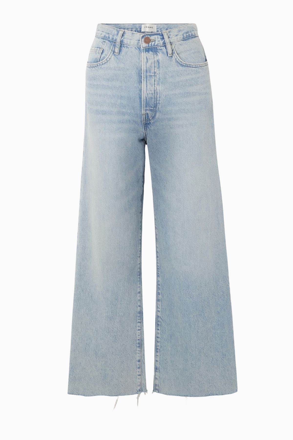 Frame Denim Le Low Baggy Wide Leg Raw After Jean Fizz Indigo