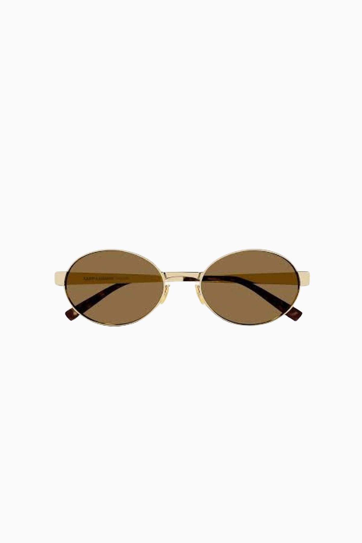 Saint Laurent Oval Gold Framed Sunglasses Gold