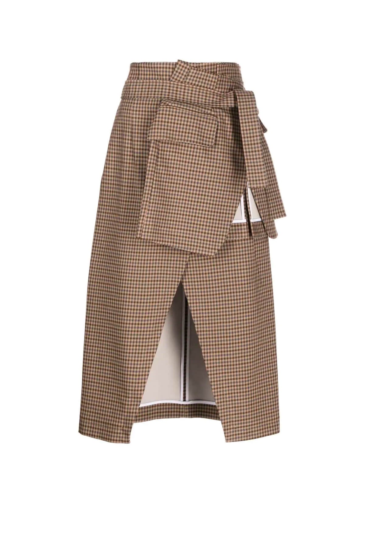 Beige 2024 gingham skirt