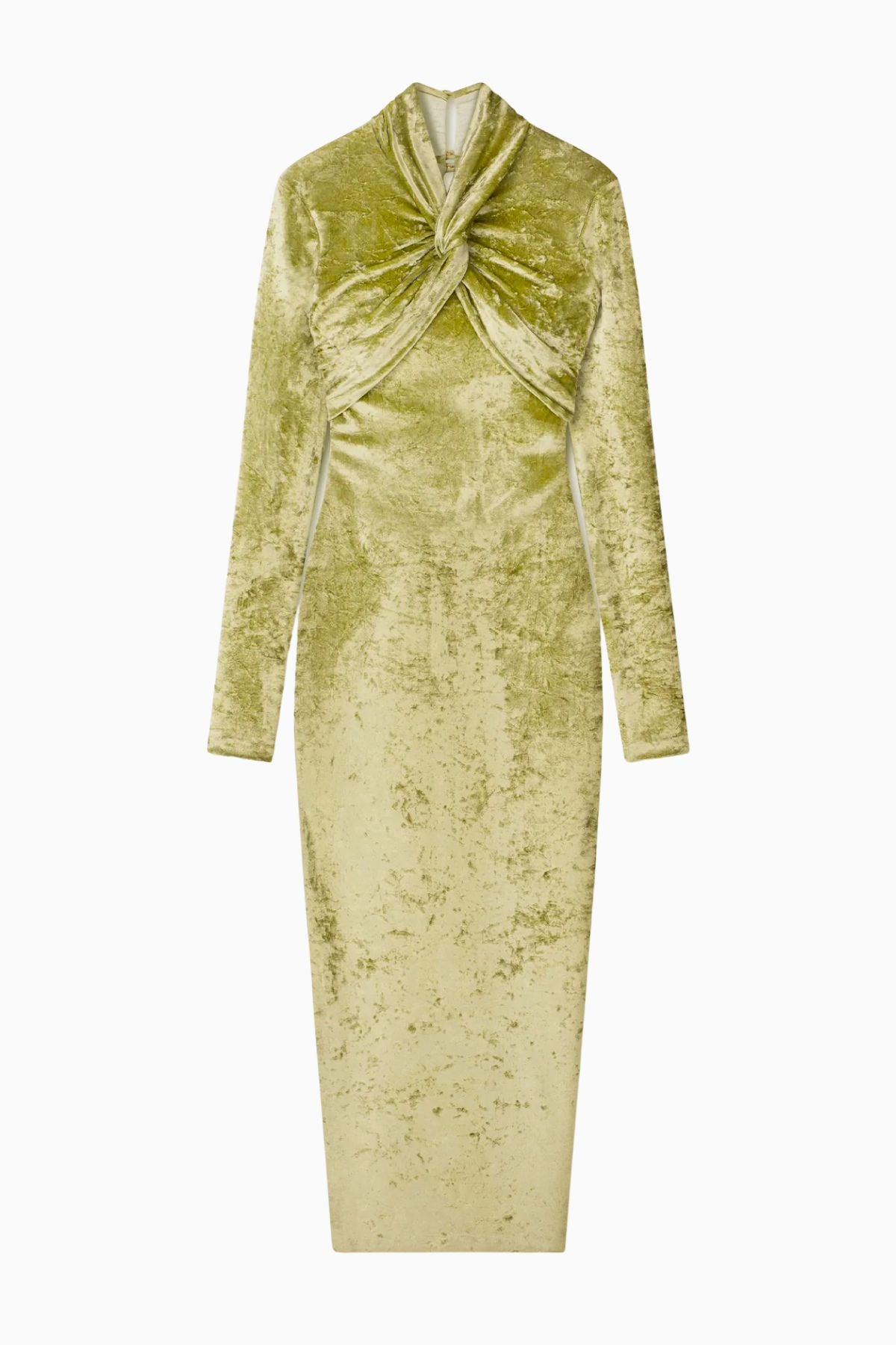 Gold crushed cheap velvet dress