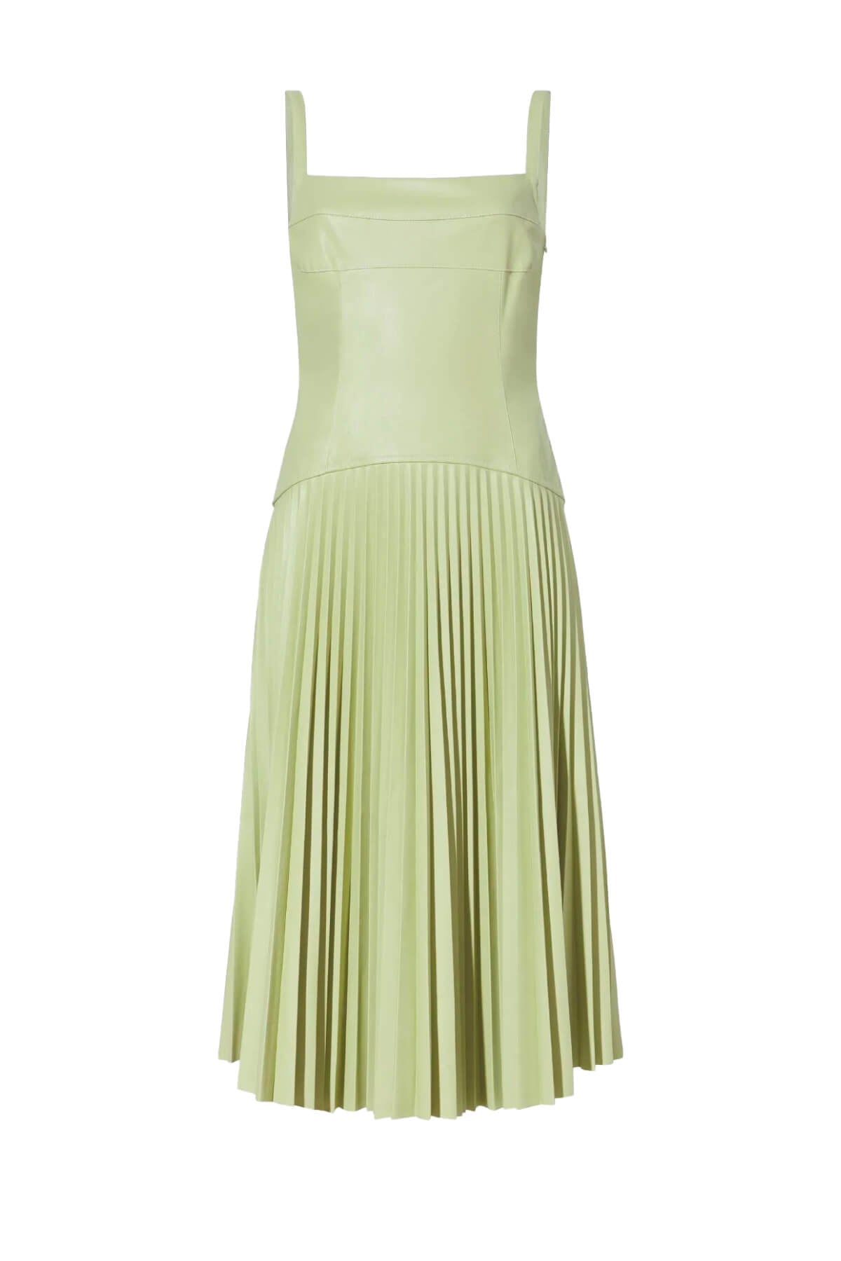 Proenza Schouler White Label Drop Waist Faux Leather Dress Green