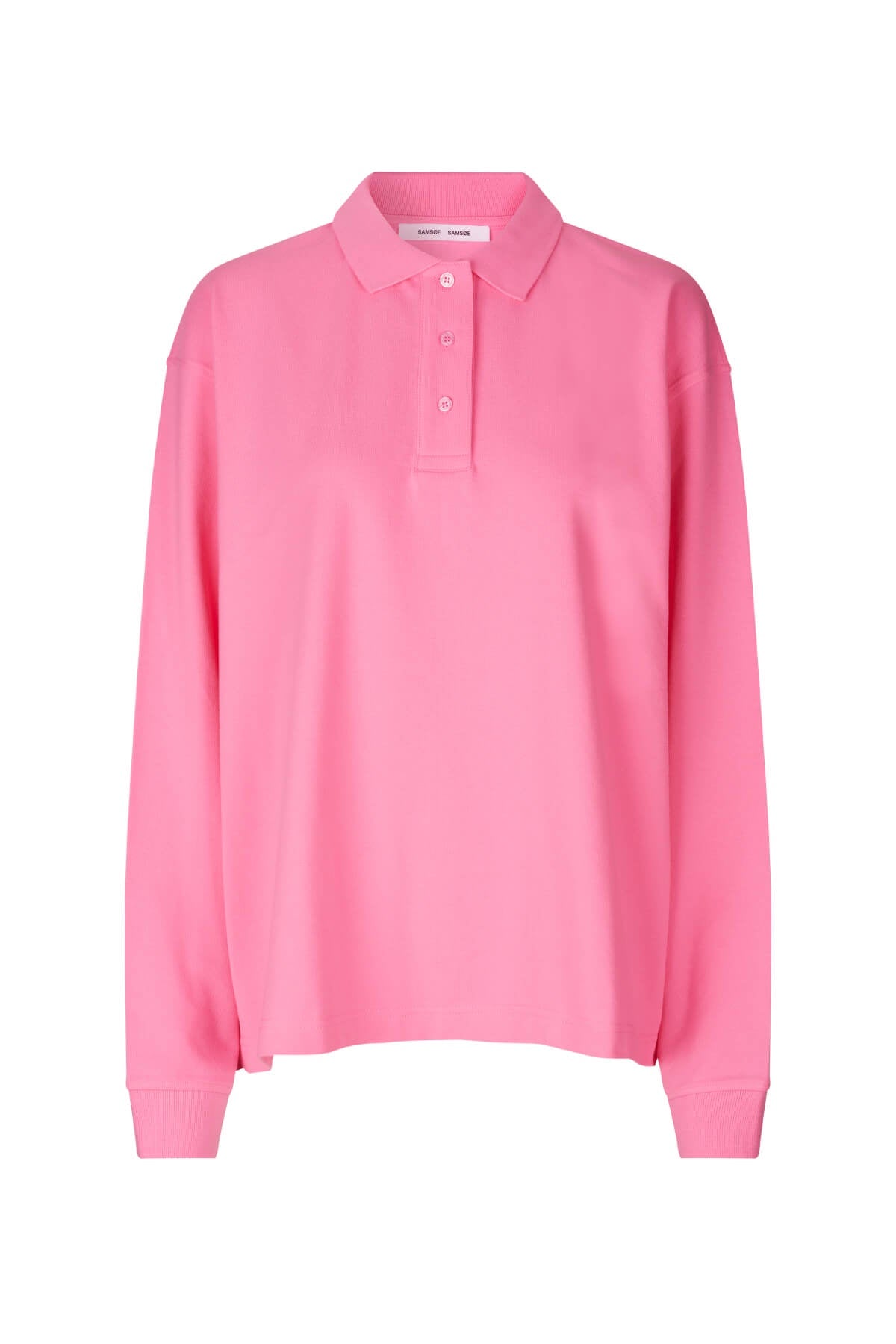 light pink long sleeve polo