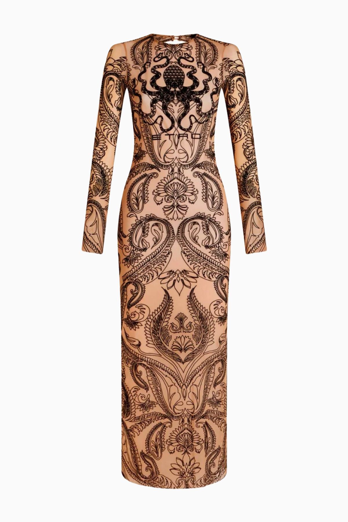 Etro Paisley Midi Bodycon Dress Black