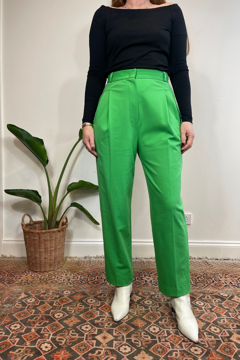 Theory Trousers Wide Flare Leg Pants Beige Camel Tailored Smart Designer UK  10 | eBay