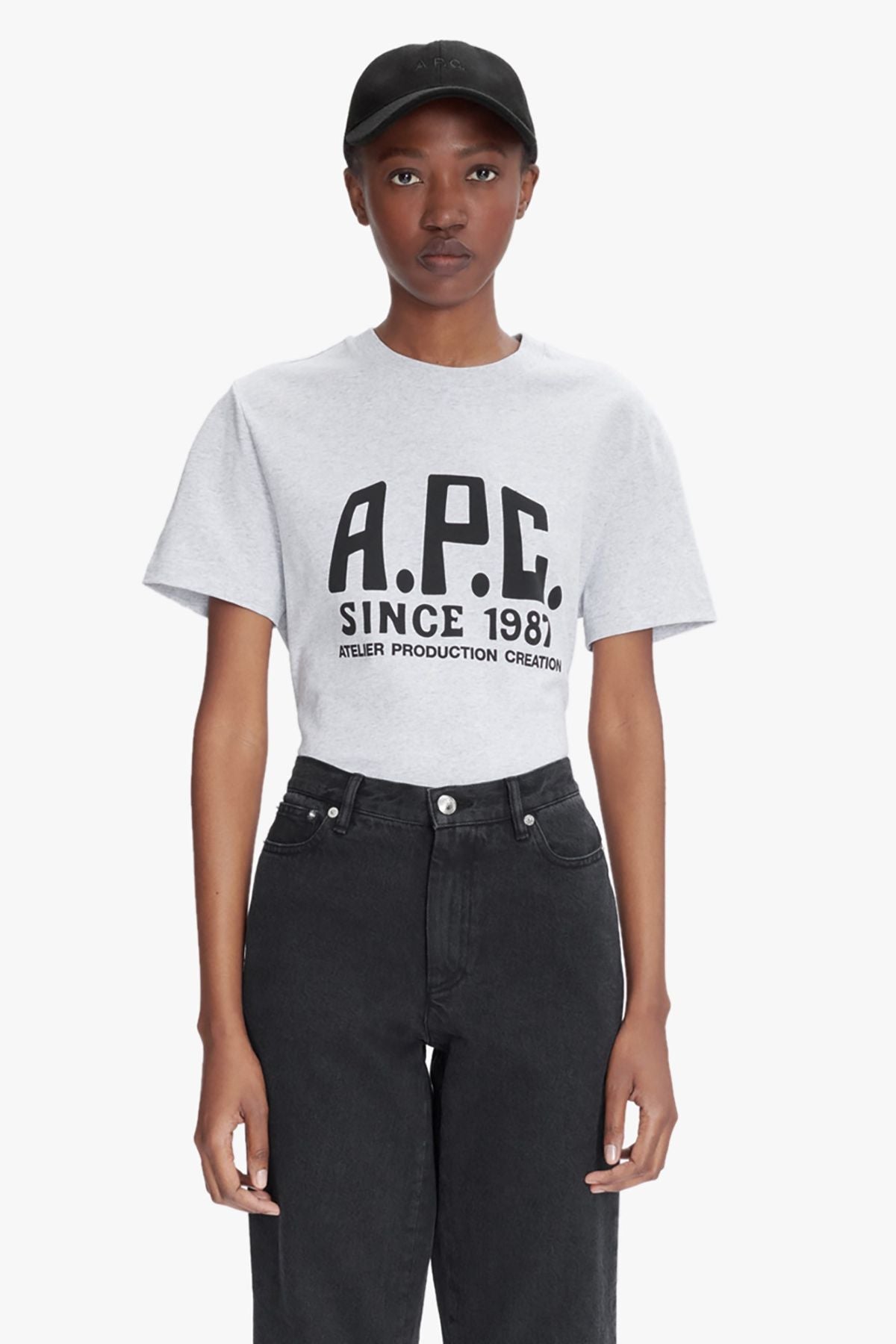 A.P.C. T-Shirt Print Label - Heather Grey