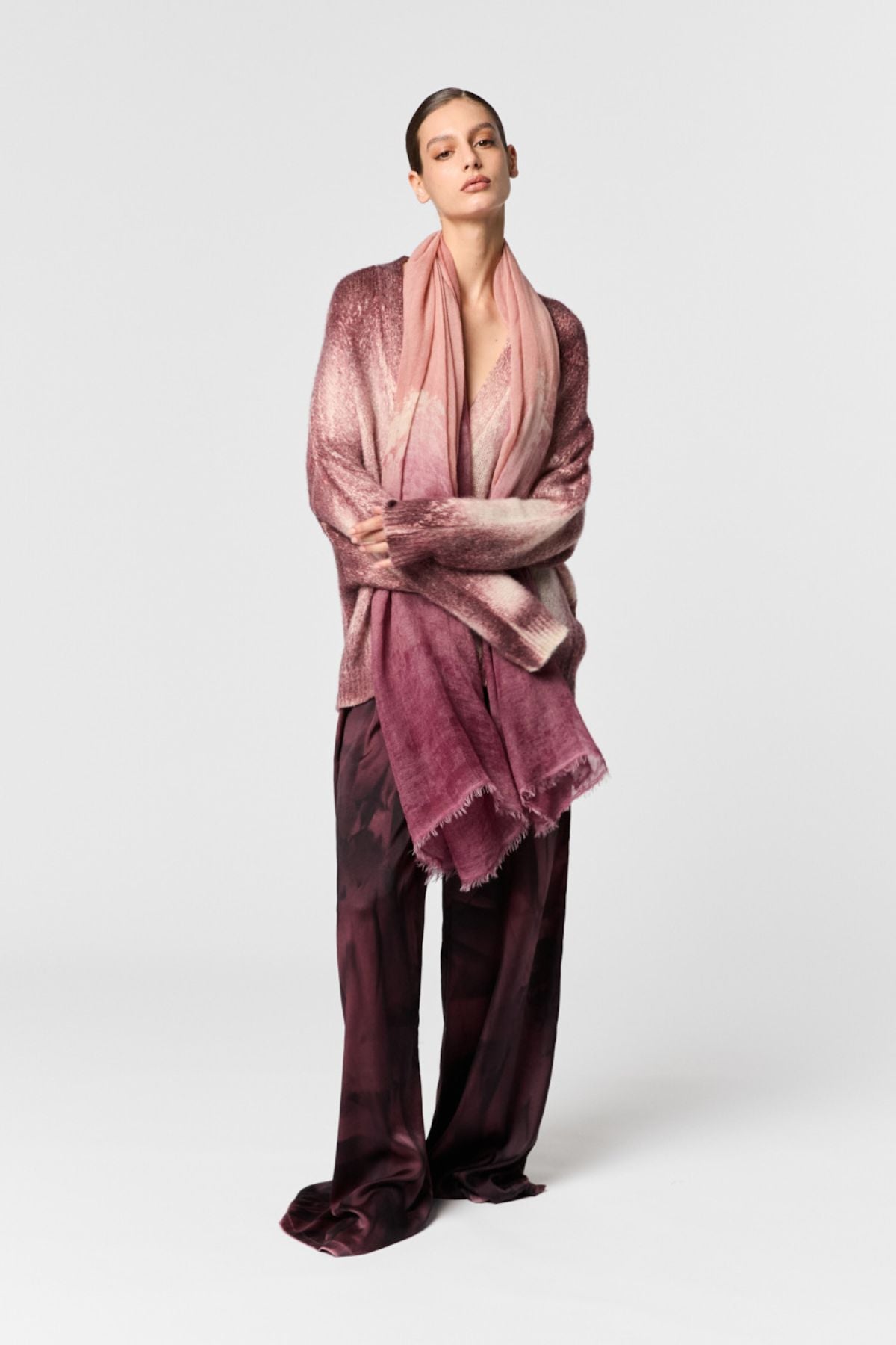 Avant Toi Marble Effect Brushed Cashmere Cardigan - Agata