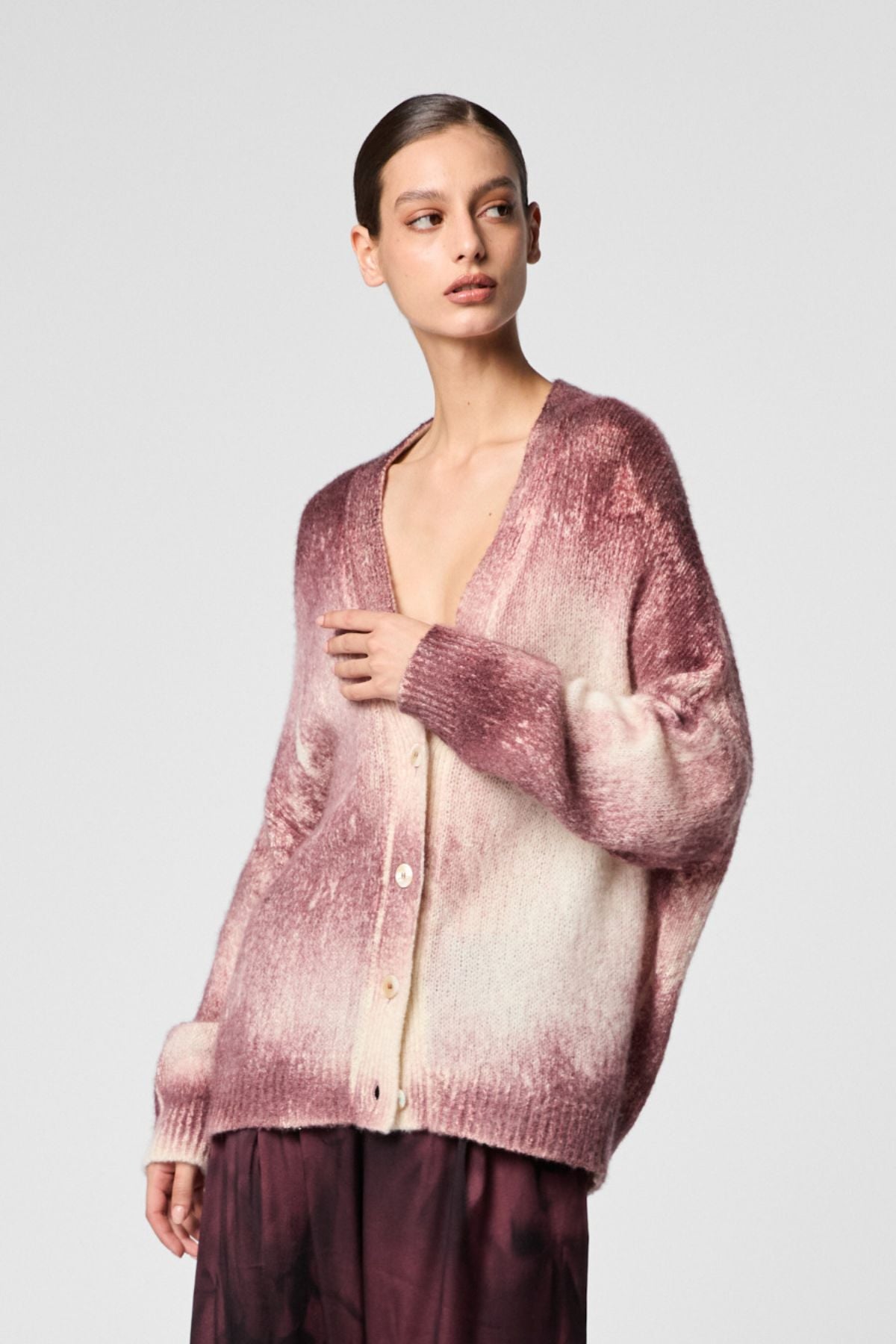 Avant Toi Marble Effect Brushed Cashmere Cardigan - Agata