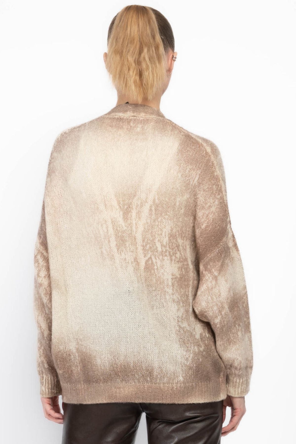 Avant Toi Marble Effect Brushed Cashmere Cardigan - Noce Moscata