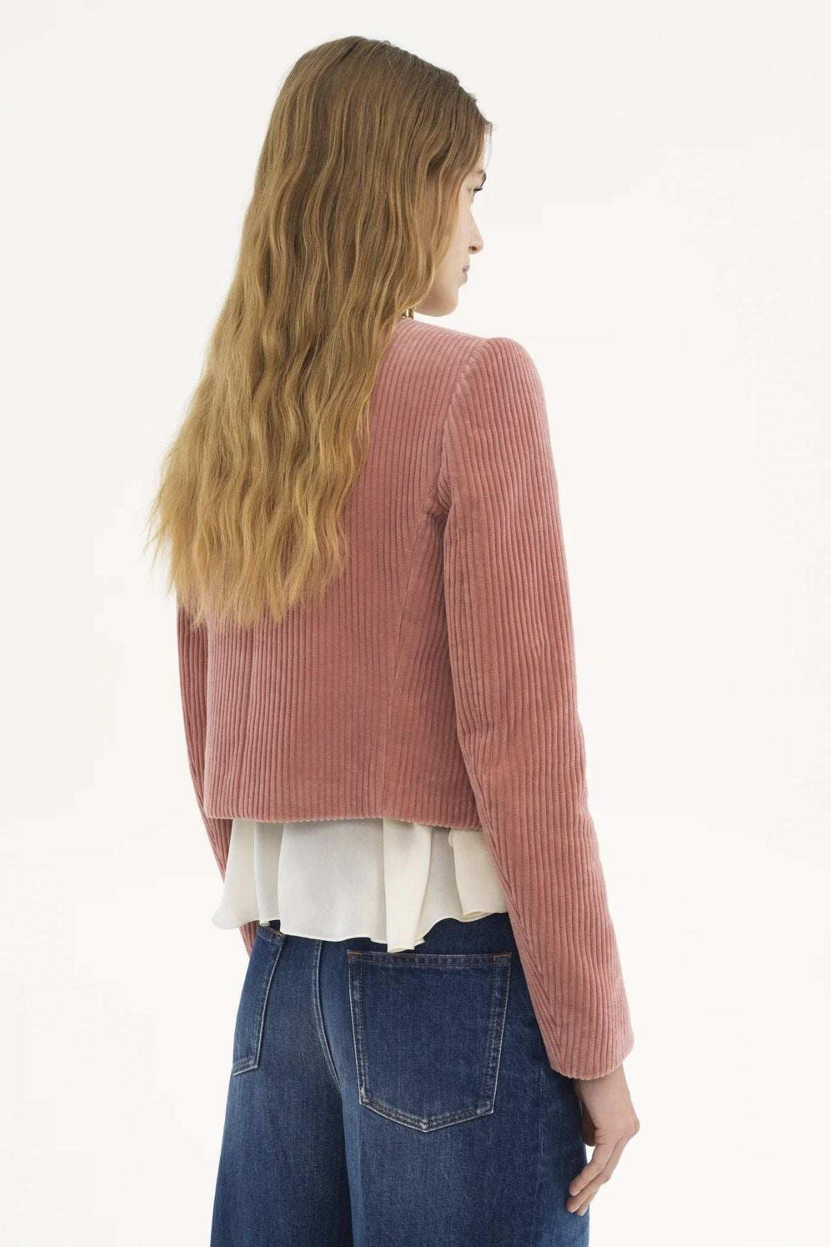 Chloé Cropped Velvet Jacket - Wild Pink