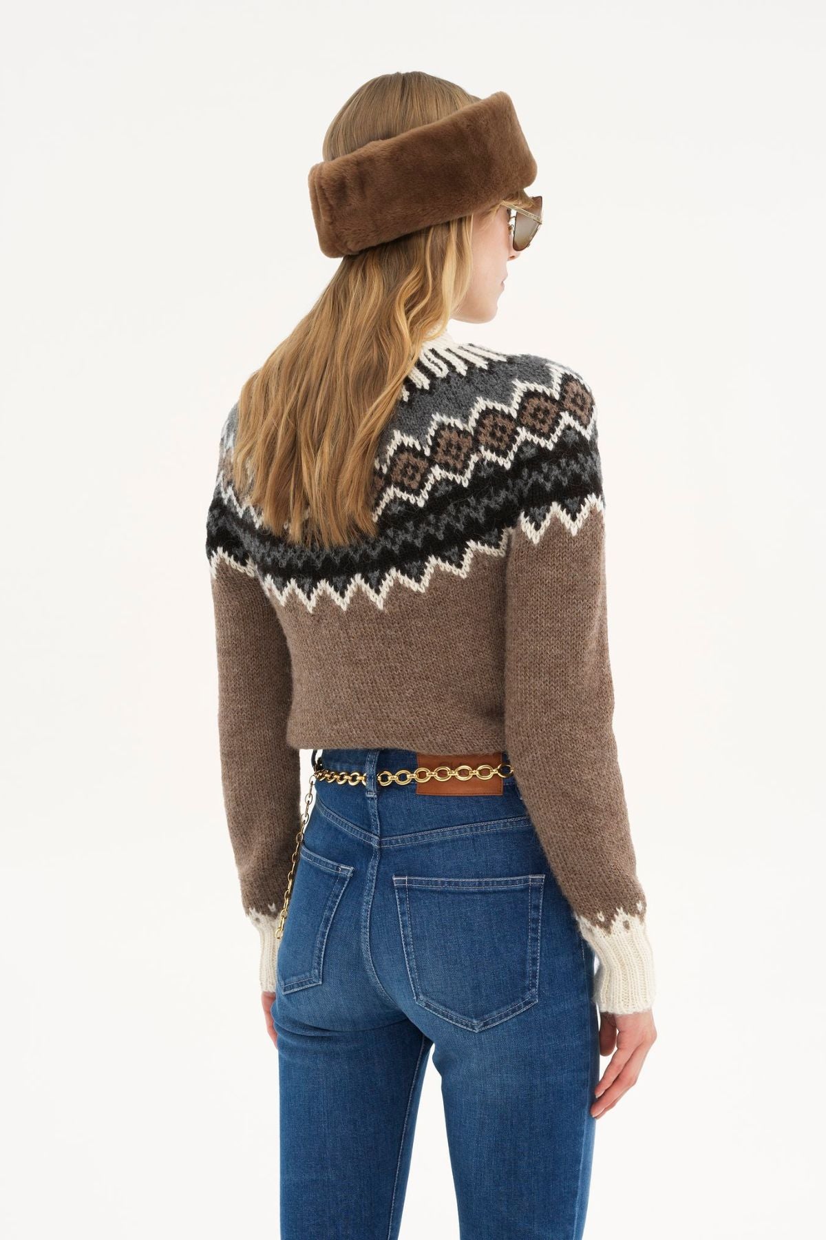 Chloé Fair Isle Jumper - Brown Beige