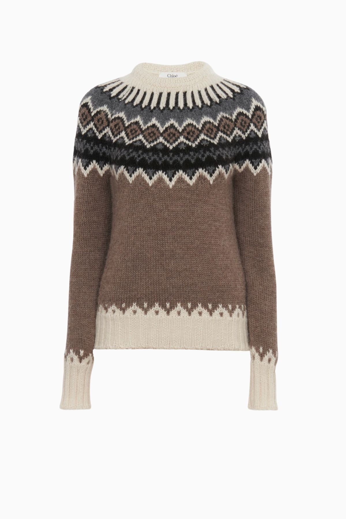 Chloé Fair Isle Jumper - Brown Beige