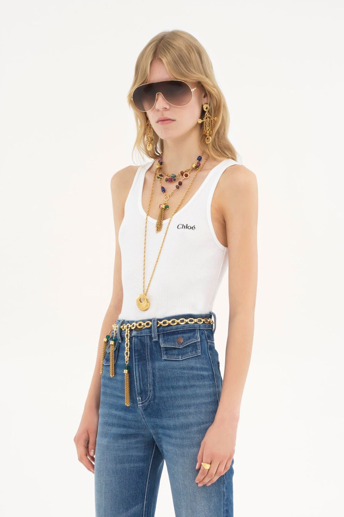 Chloé Rib Tank Top - White