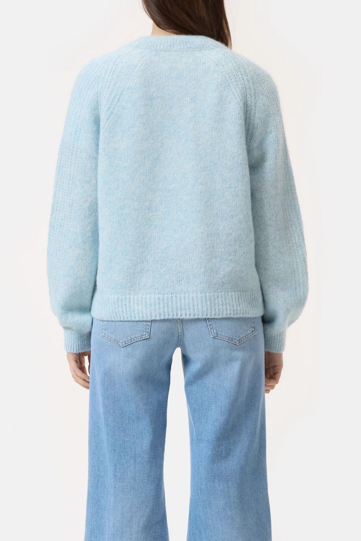 Closed Alpaca V-Neck Knit Jumper - Light Sky Blue