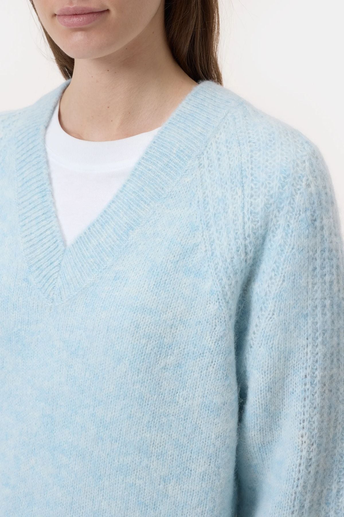 Closed Alpaca V-Neck Knit Jumper - Light Sky Blue