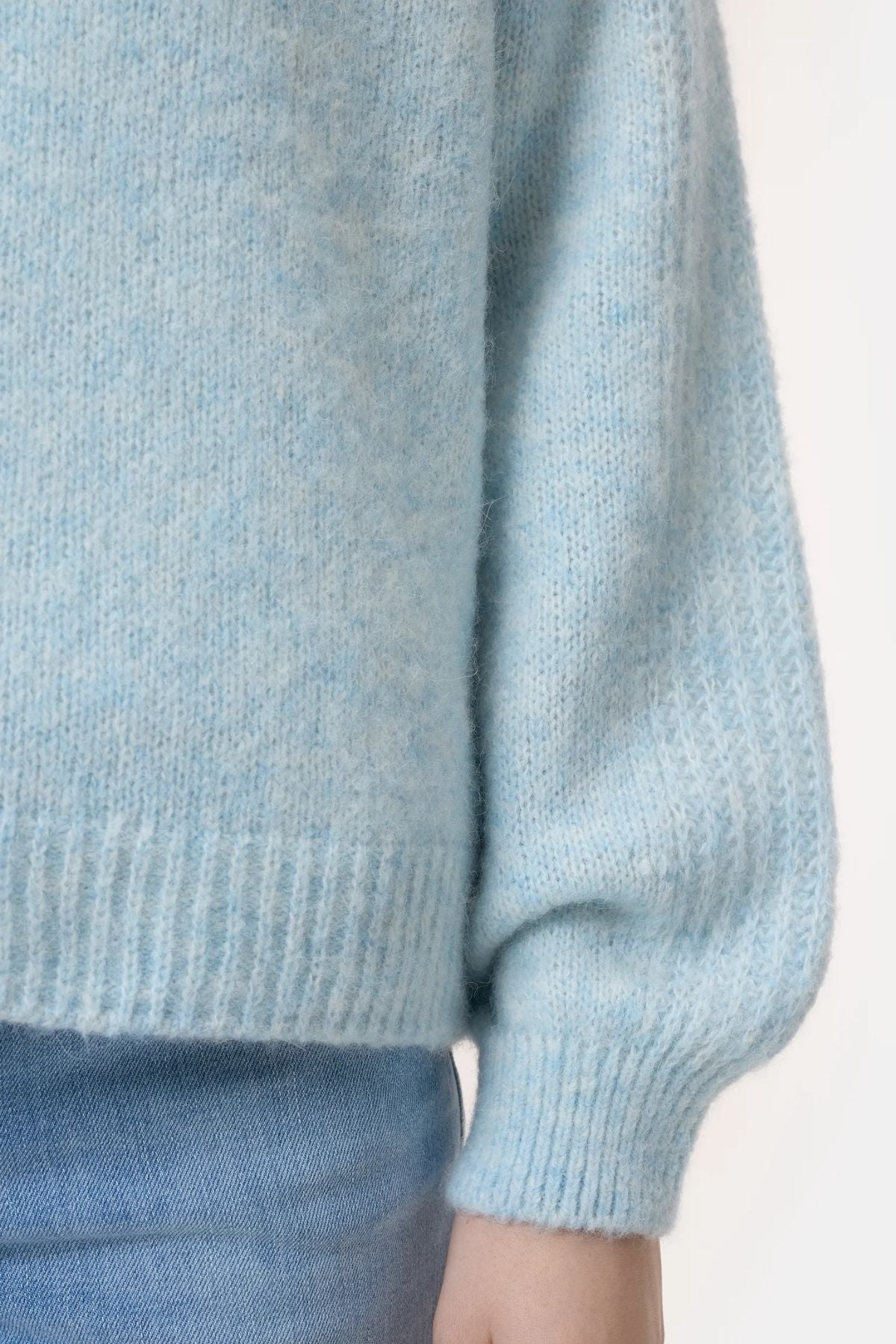 Closed Alpaca V-Neck Knit Jumper - Light Sky Blue