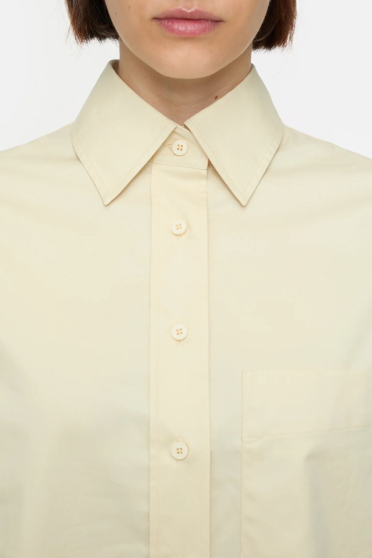 Closed Short Cotton Poplin Shirt - Vanilla Beige