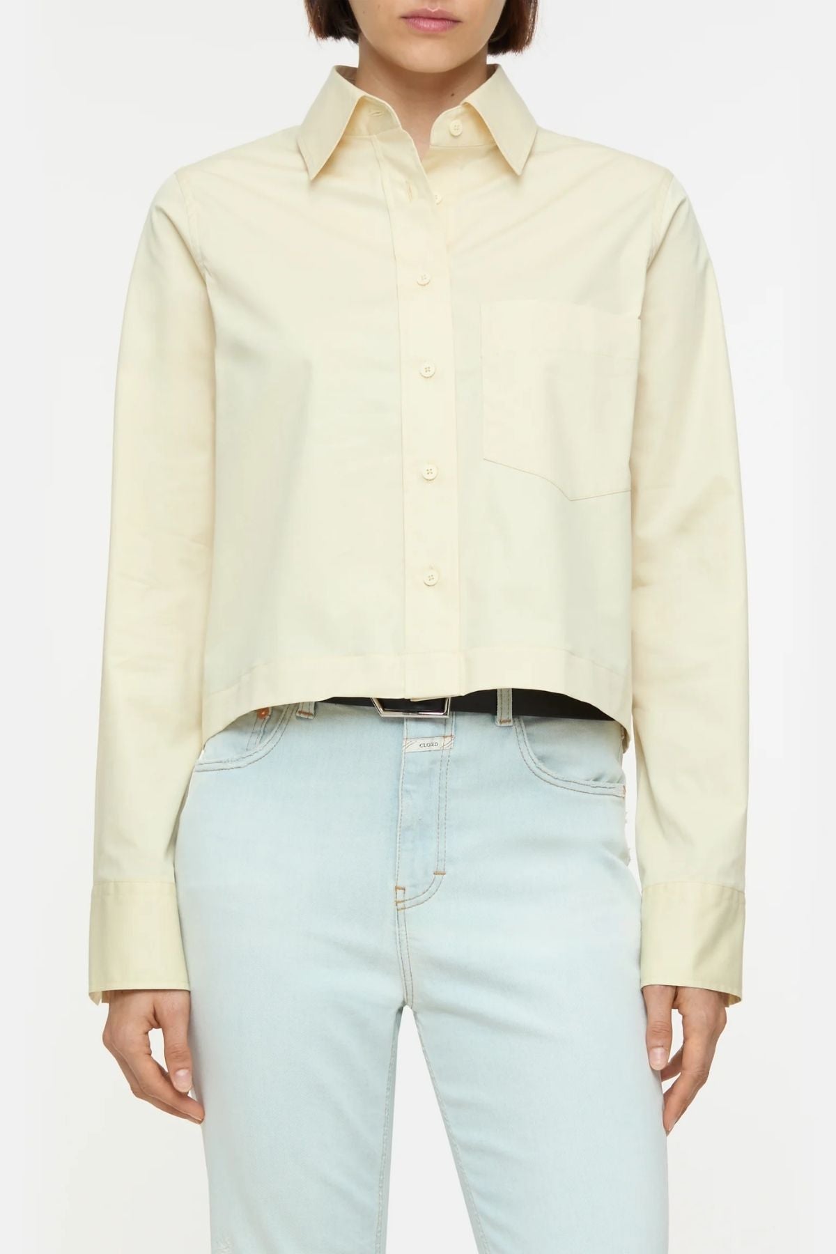 Closed Short Cotton Poplin Shirt - Vanilla Beige