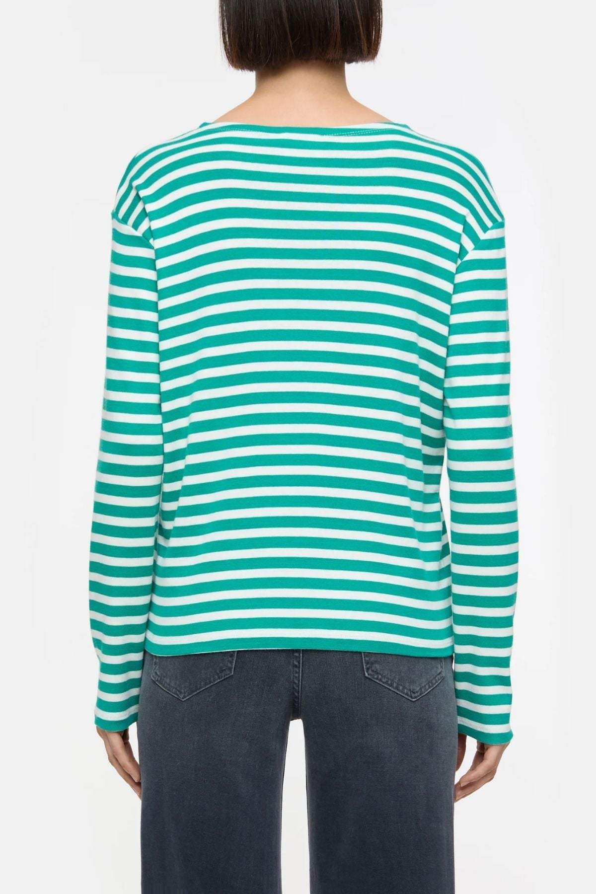 Closed Striped Long Sleeve T-Shirt - Meadow Green