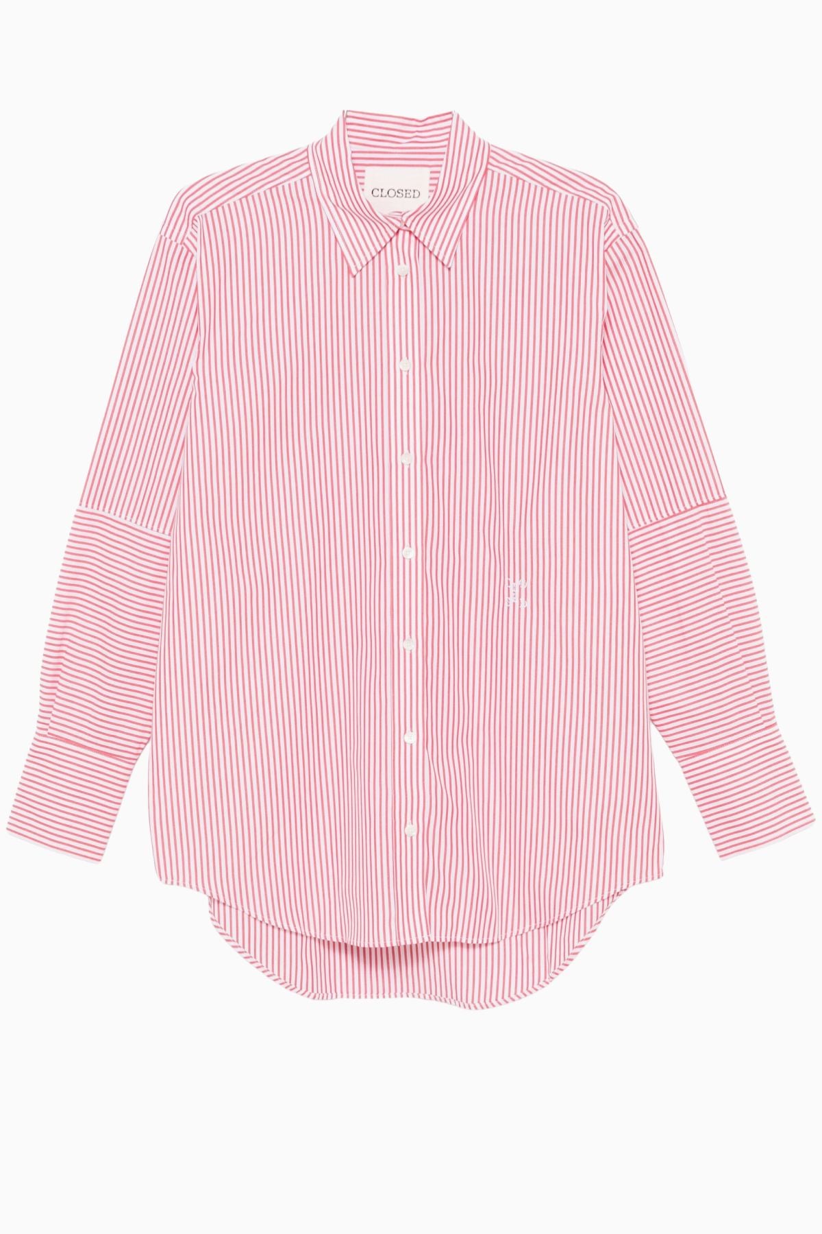 Closed Striped Shirt - Hibiscus Red