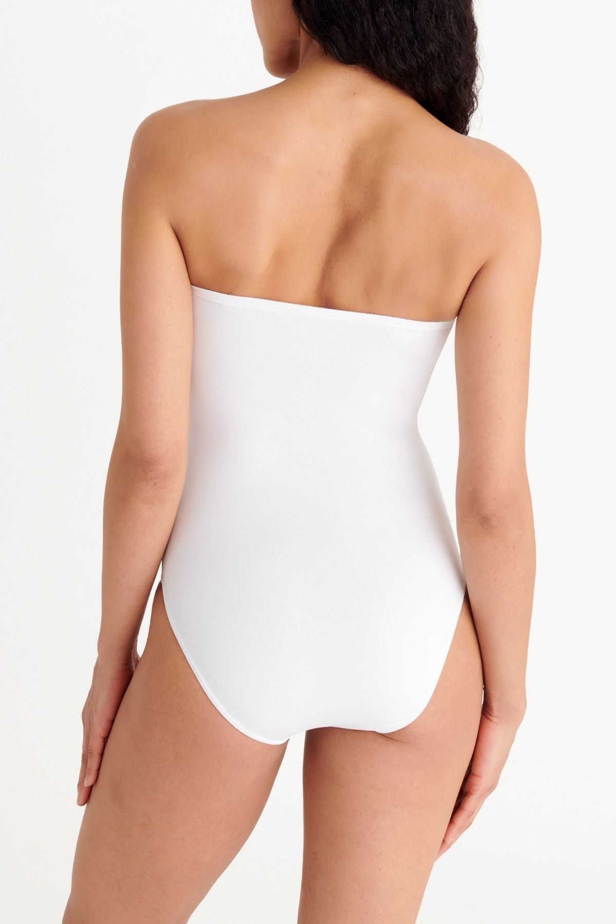 White fashion strapless swimsuit