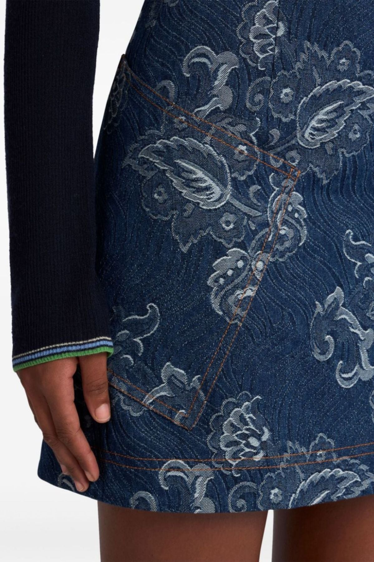 Etro Jacquard Mini Skirt - Dark Blue