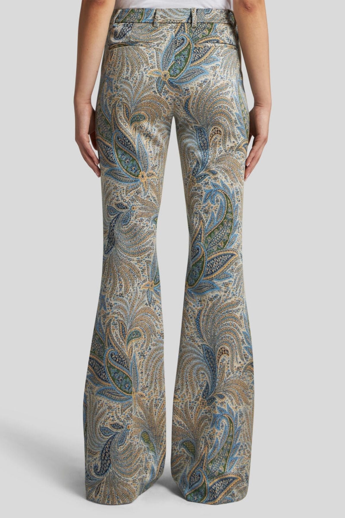 Etro Paisley Jacquard Trousers - Light Blue