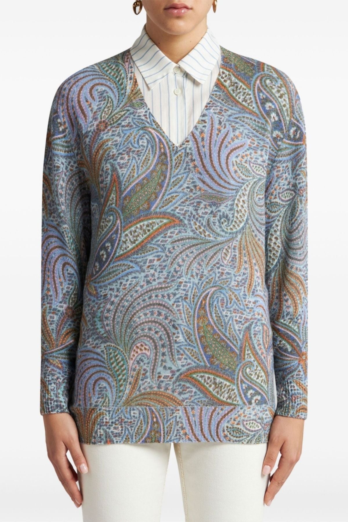 Etro Paisley V Neck Knit Jumper