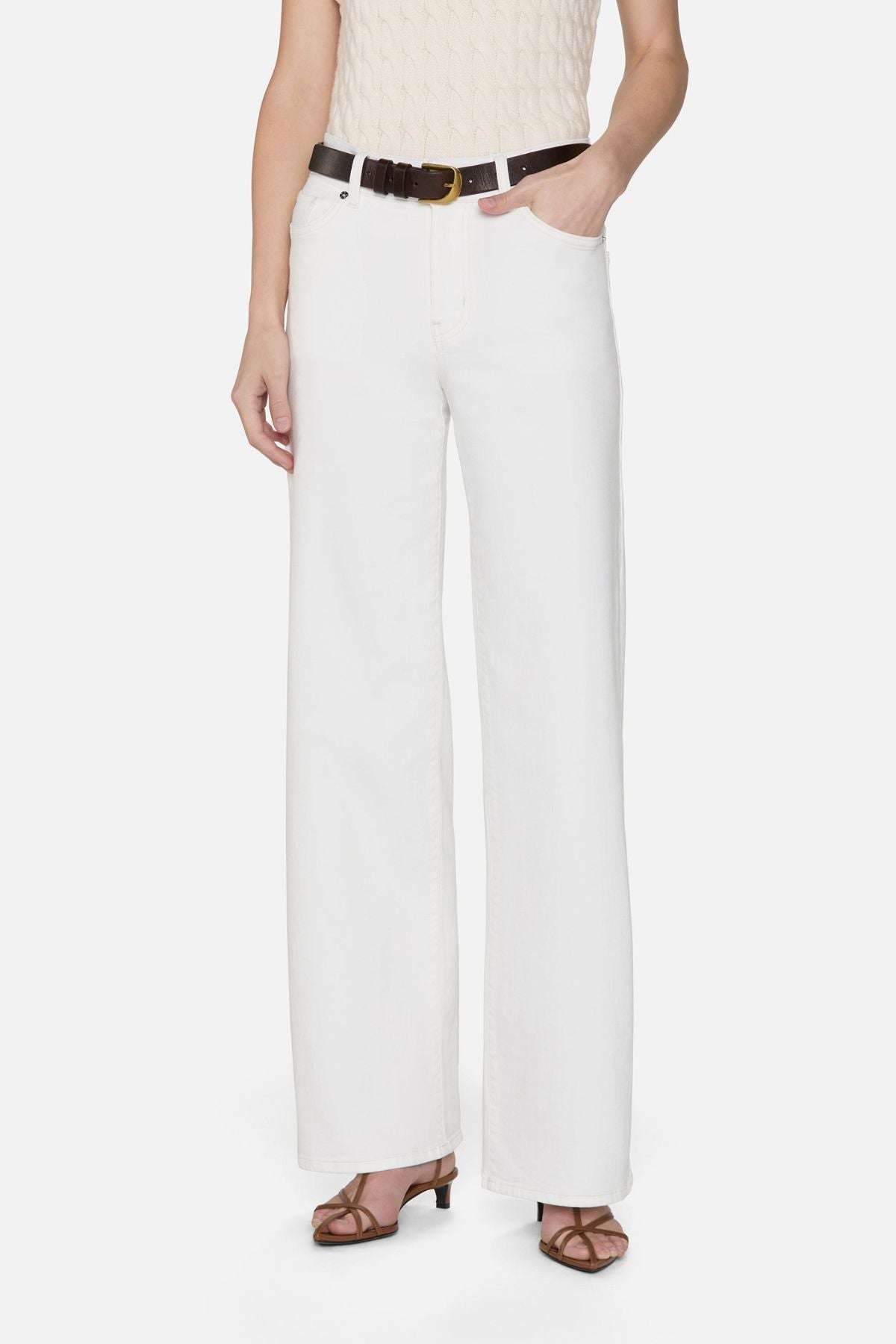 Frame Denim Le Slim Palazzo - White