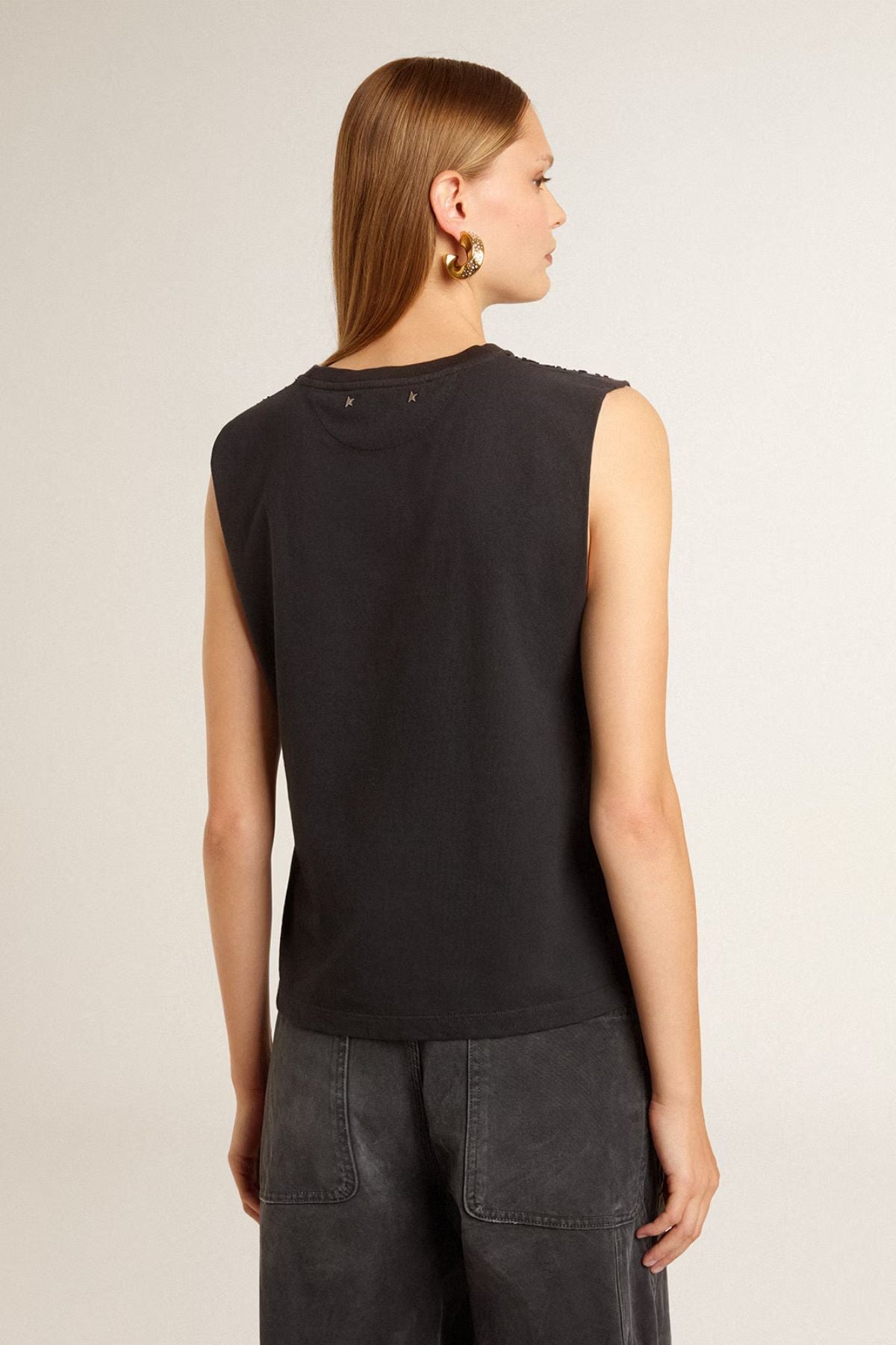 Golden Goose Sleeveless Gradient T-Shirt - Black