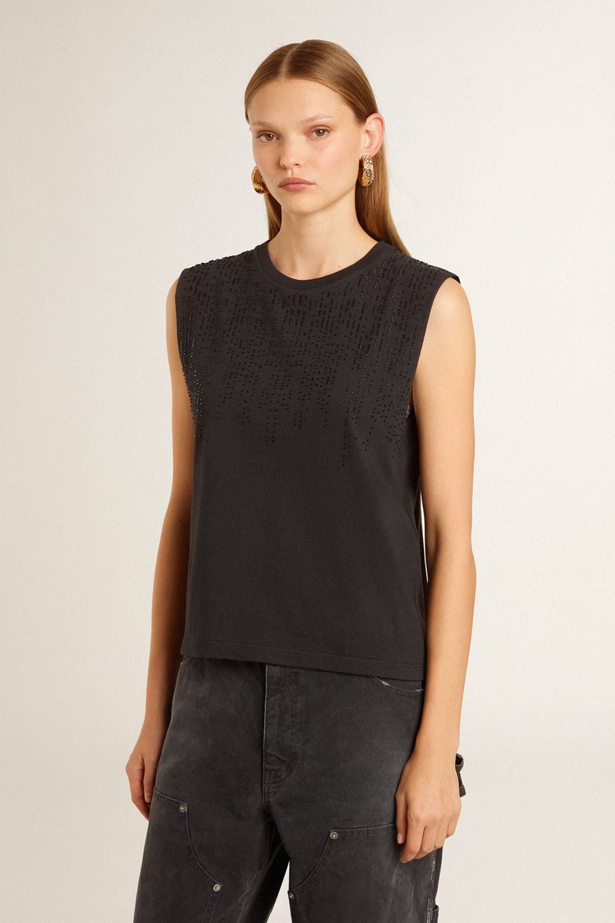 Golden Goose Sleeveless Gradient T-Shirt - Black