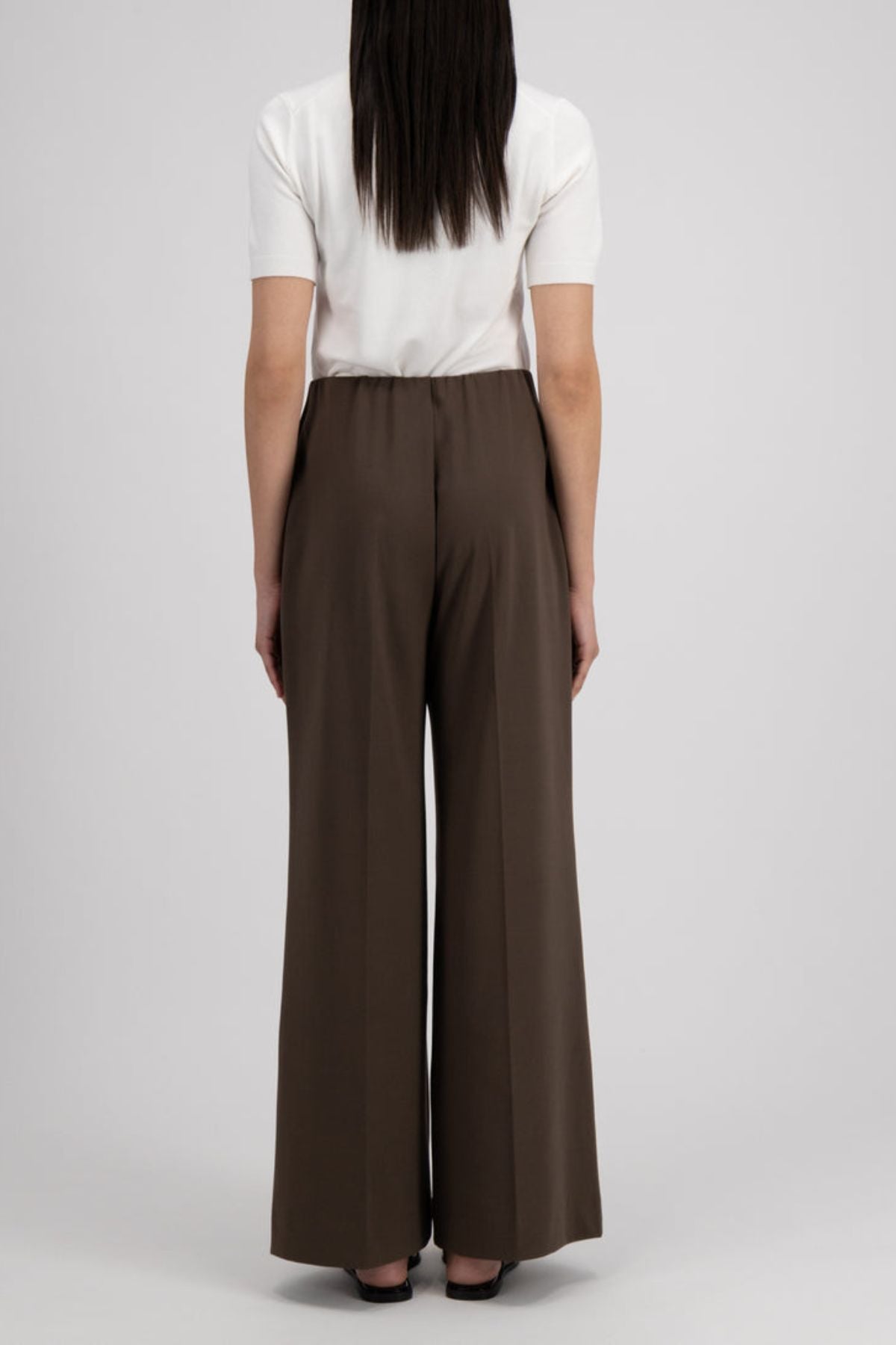 Harris Wharf Women Flared Trousers Techno Viscose - Ebony Grey