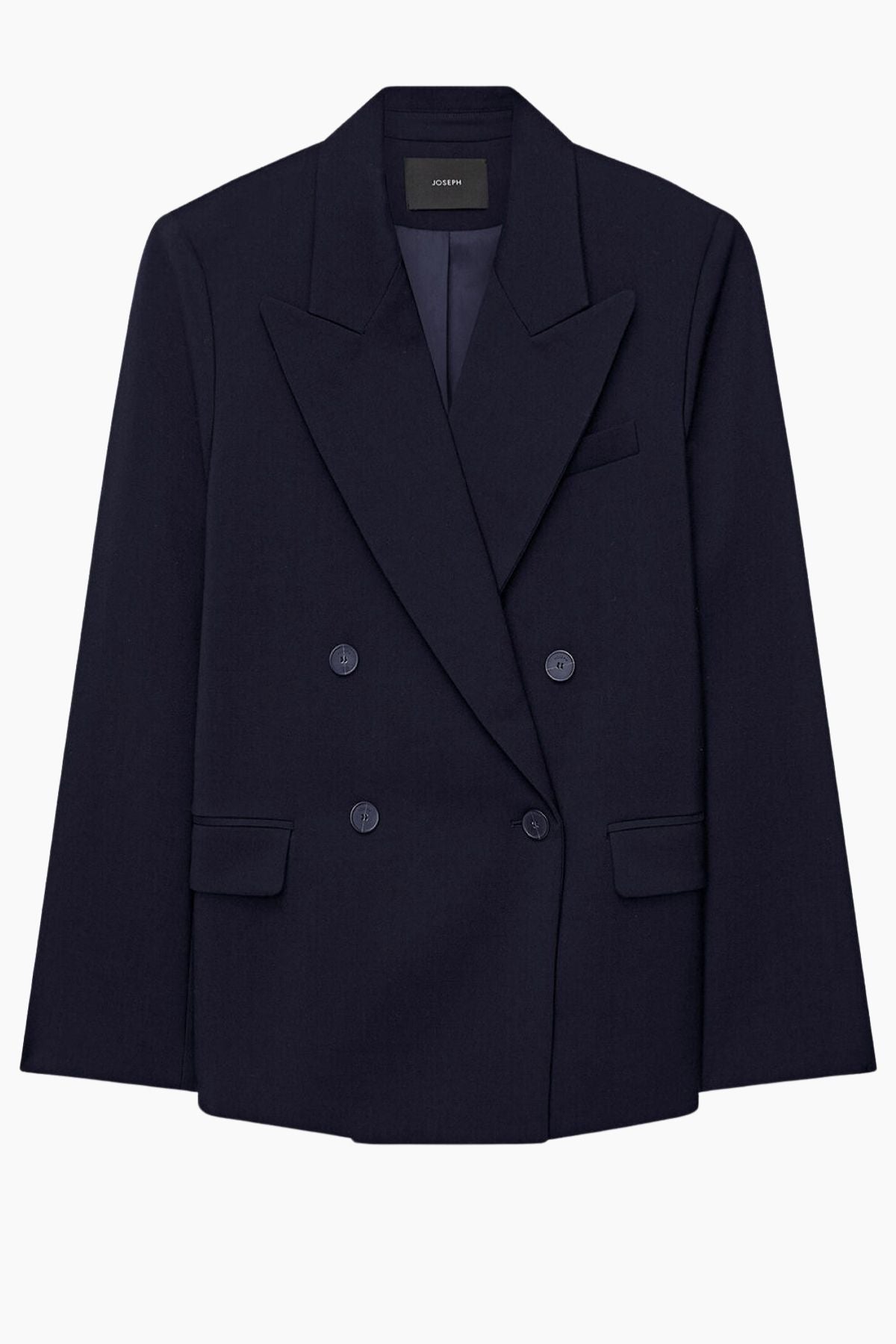 Joseph Jaden Double Breasted Blazer Wool Stretch Tailoring - Dark Navy