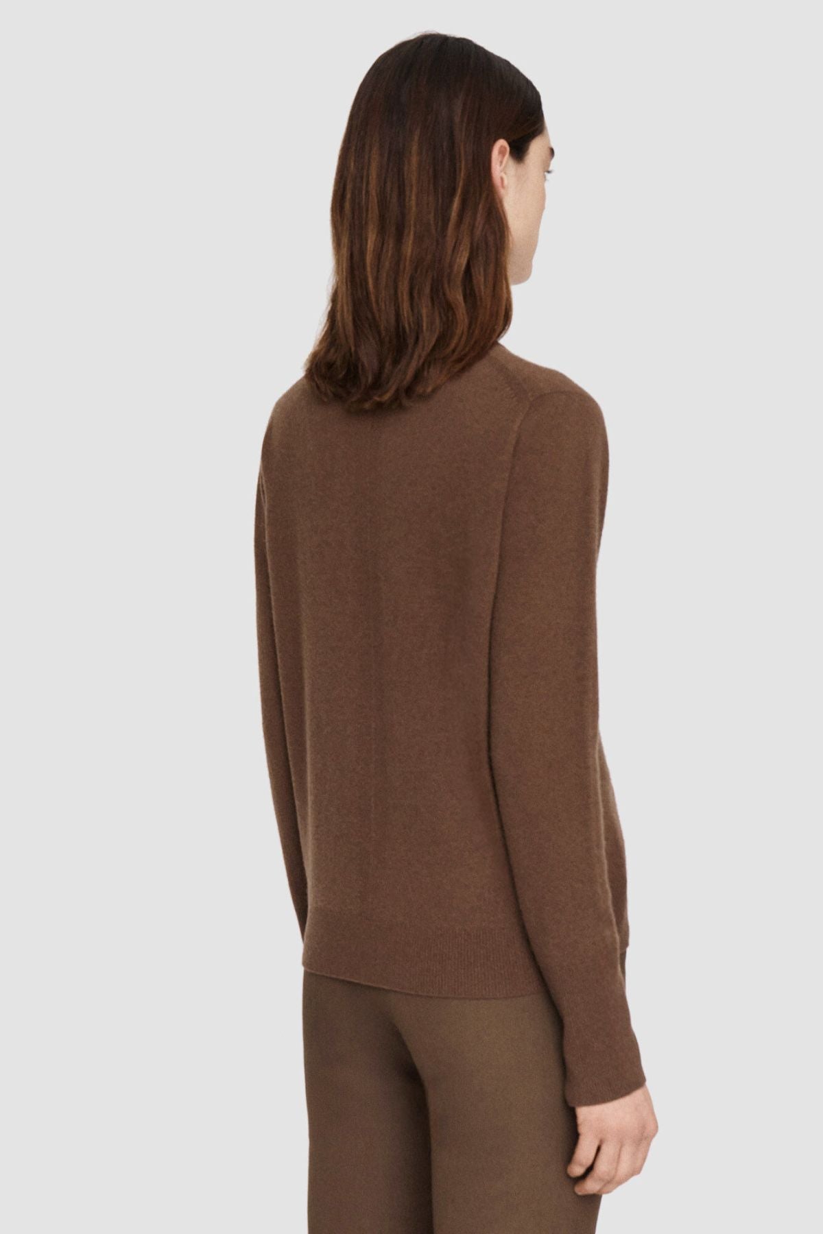 Joseph Light Pure Cashmere V Neck Jumper - Arabica