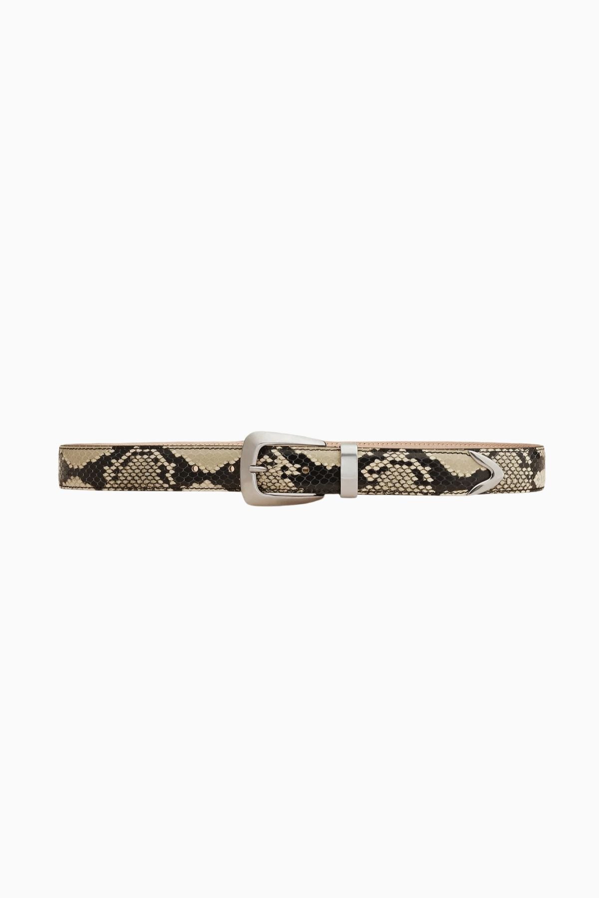 KHAITE Benny Belt - Natural Python/ Silver