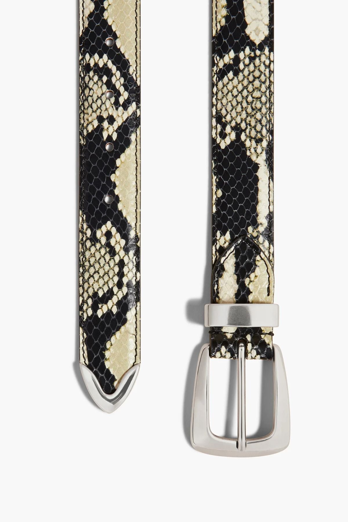 KHAITE Benny Belt - Natural Python/ Silver