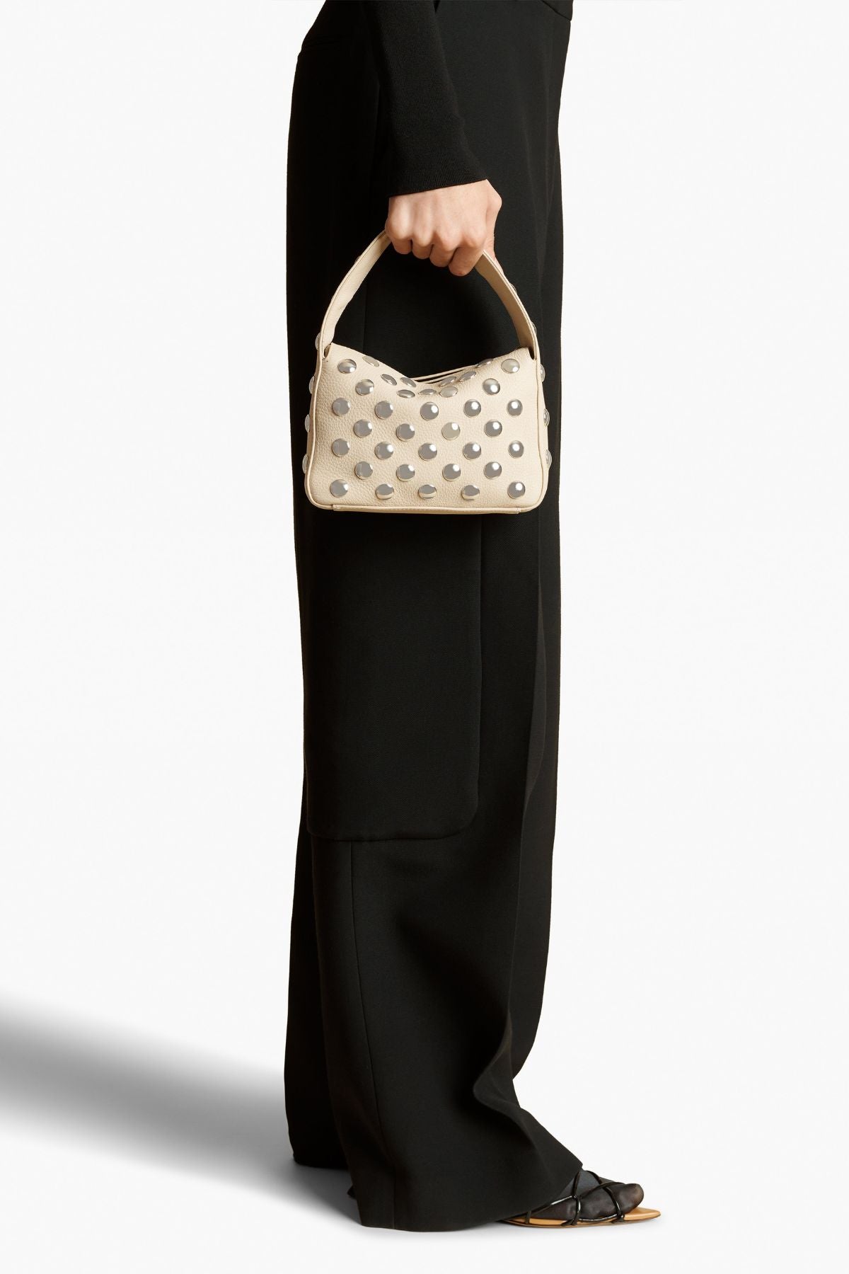 KHAITE Elena Small Studded Handbag - Dark Ivory