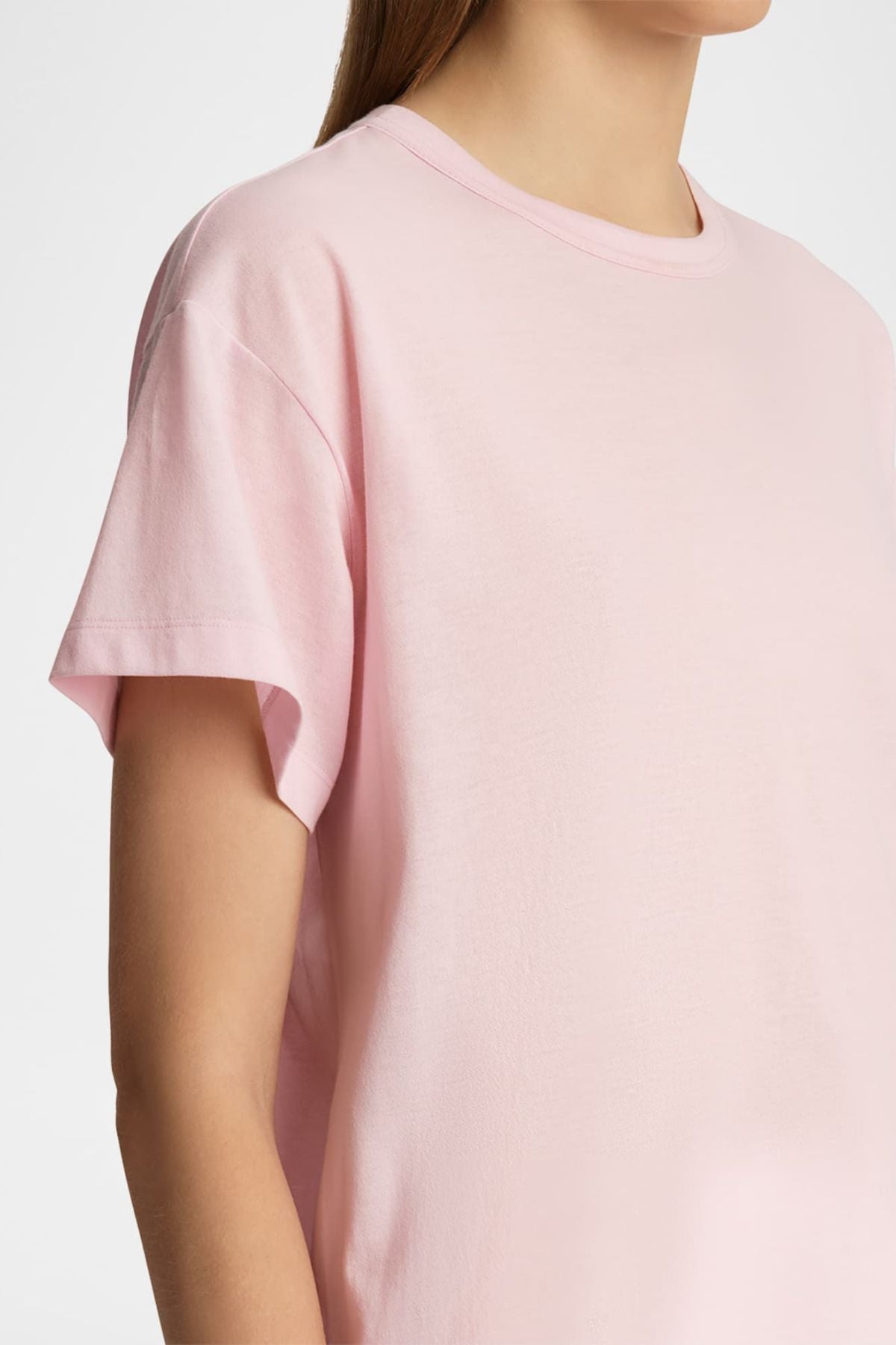 KHAITE Maeve Short Sleeve Cotton Top - Peony