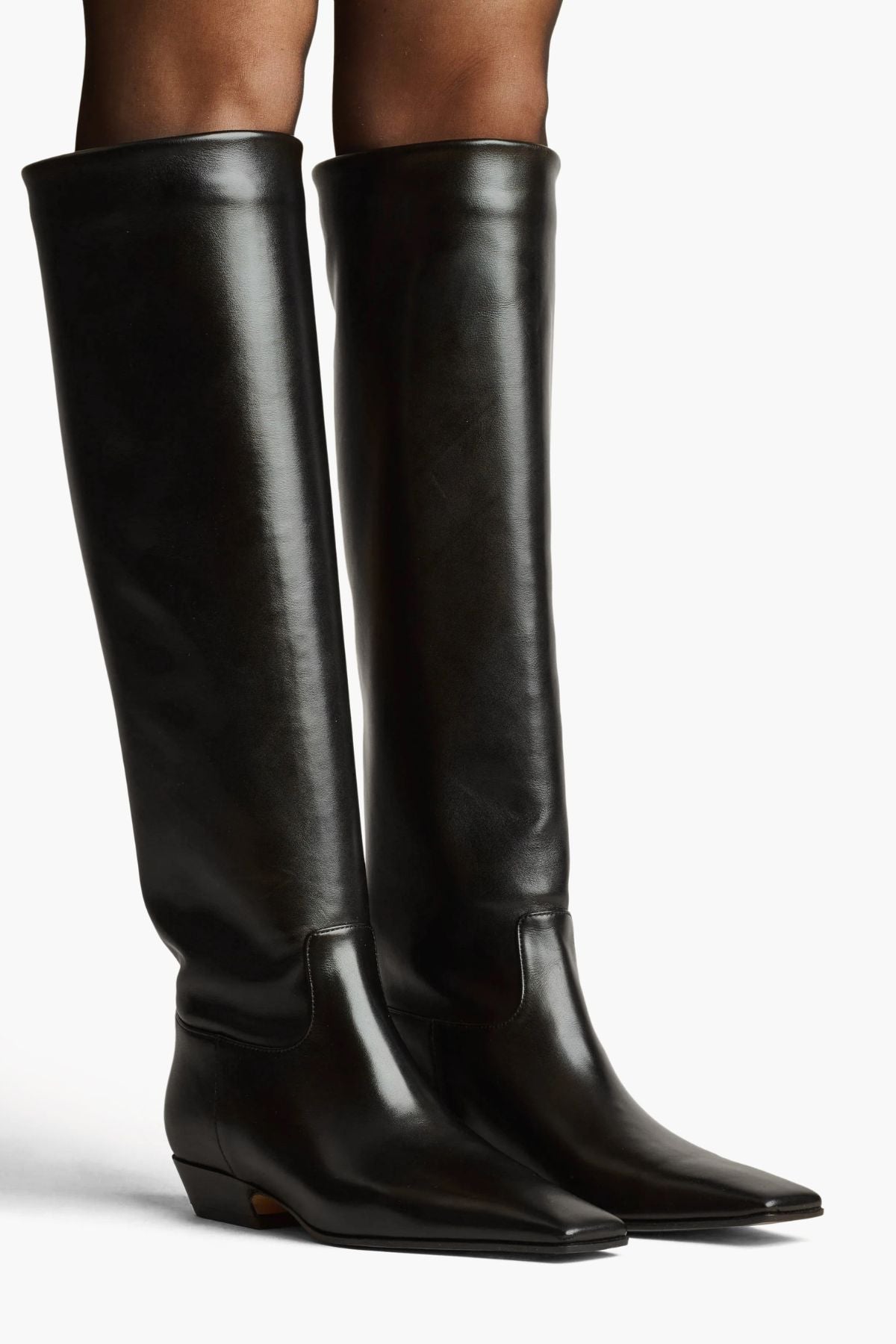 KHAITE Marfa Flat Knee High Boot - Black