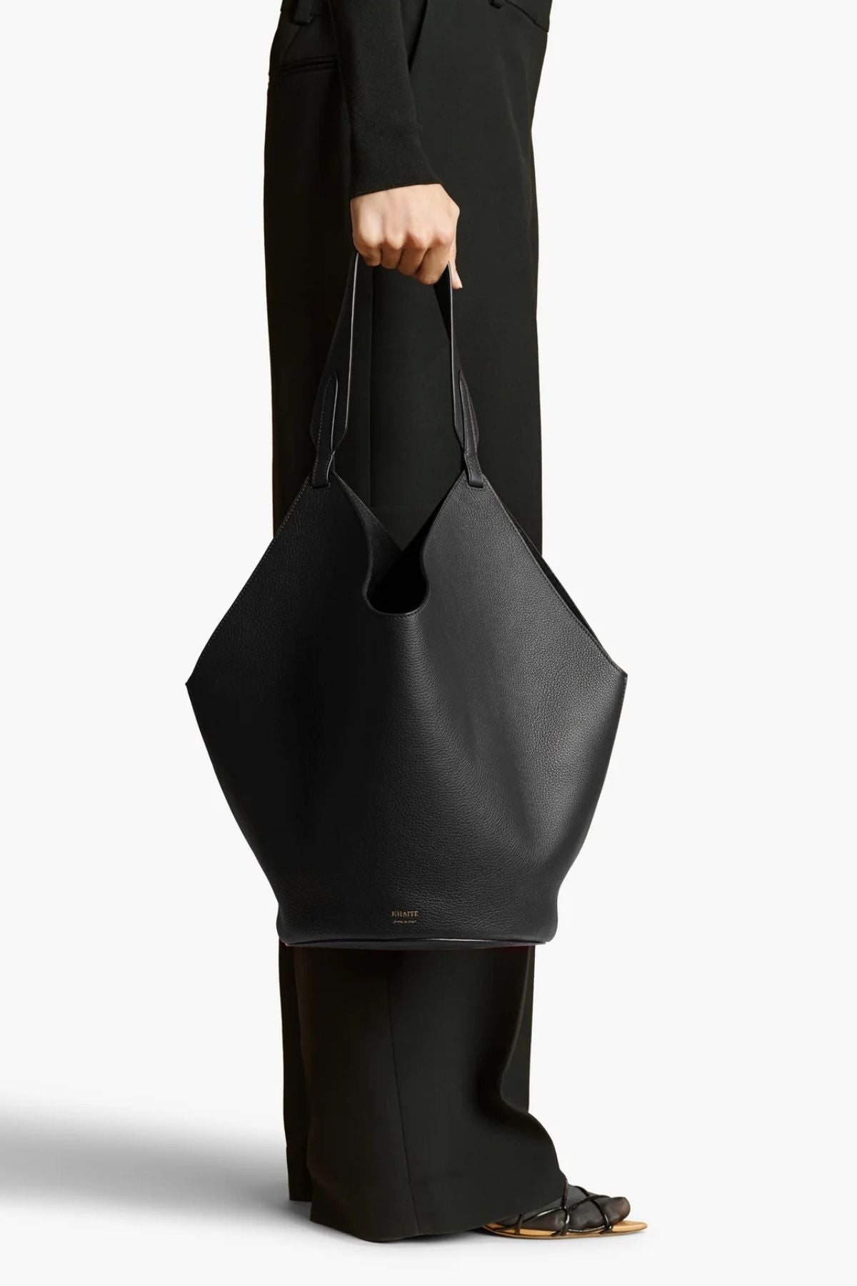 KHAITE Medium Lotus Tote - Black