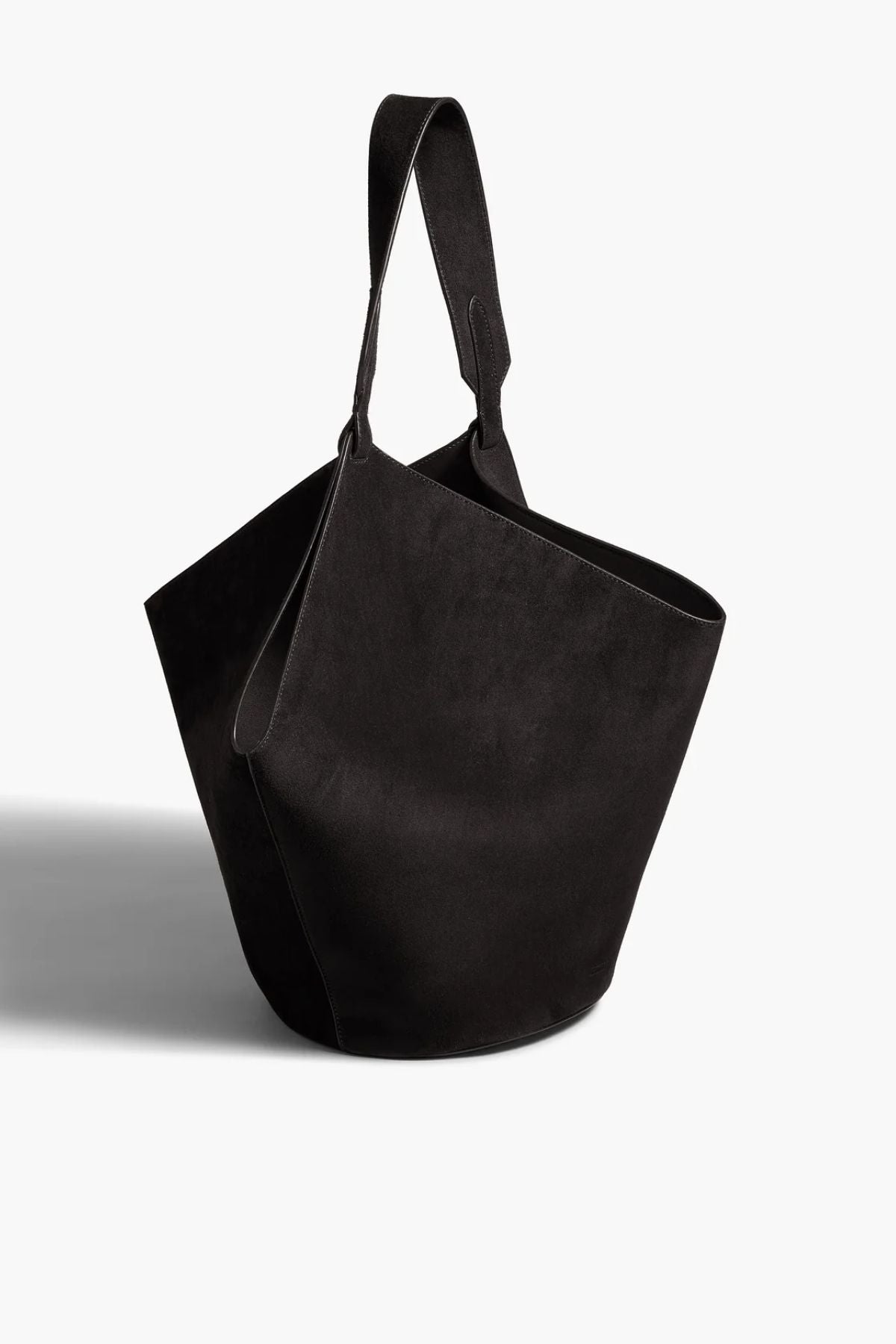 KHAITE Suede Medium Lotus Tote - Black