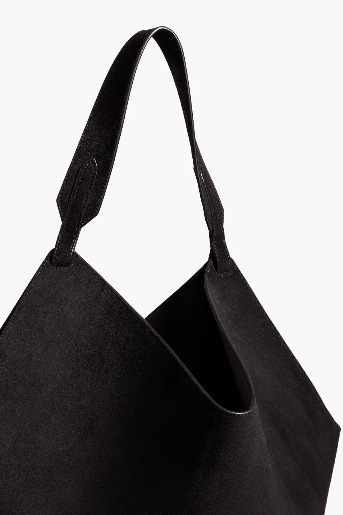 KHAITE Suede Medium Lotus Tote - Black