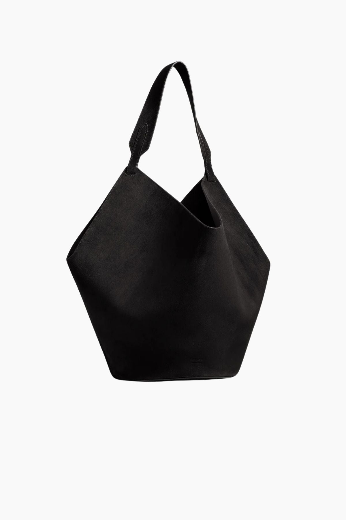 KHAITE Suede Medium Lotus Tote - Black