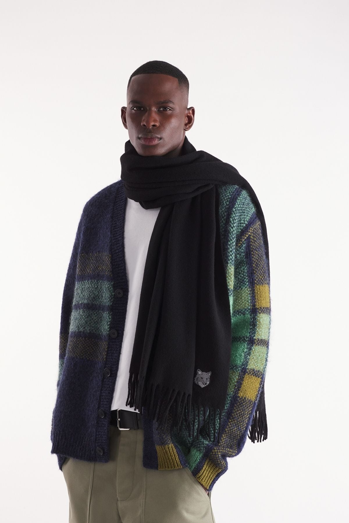 Maison Kitsuné Bold Fox Scarf - Black