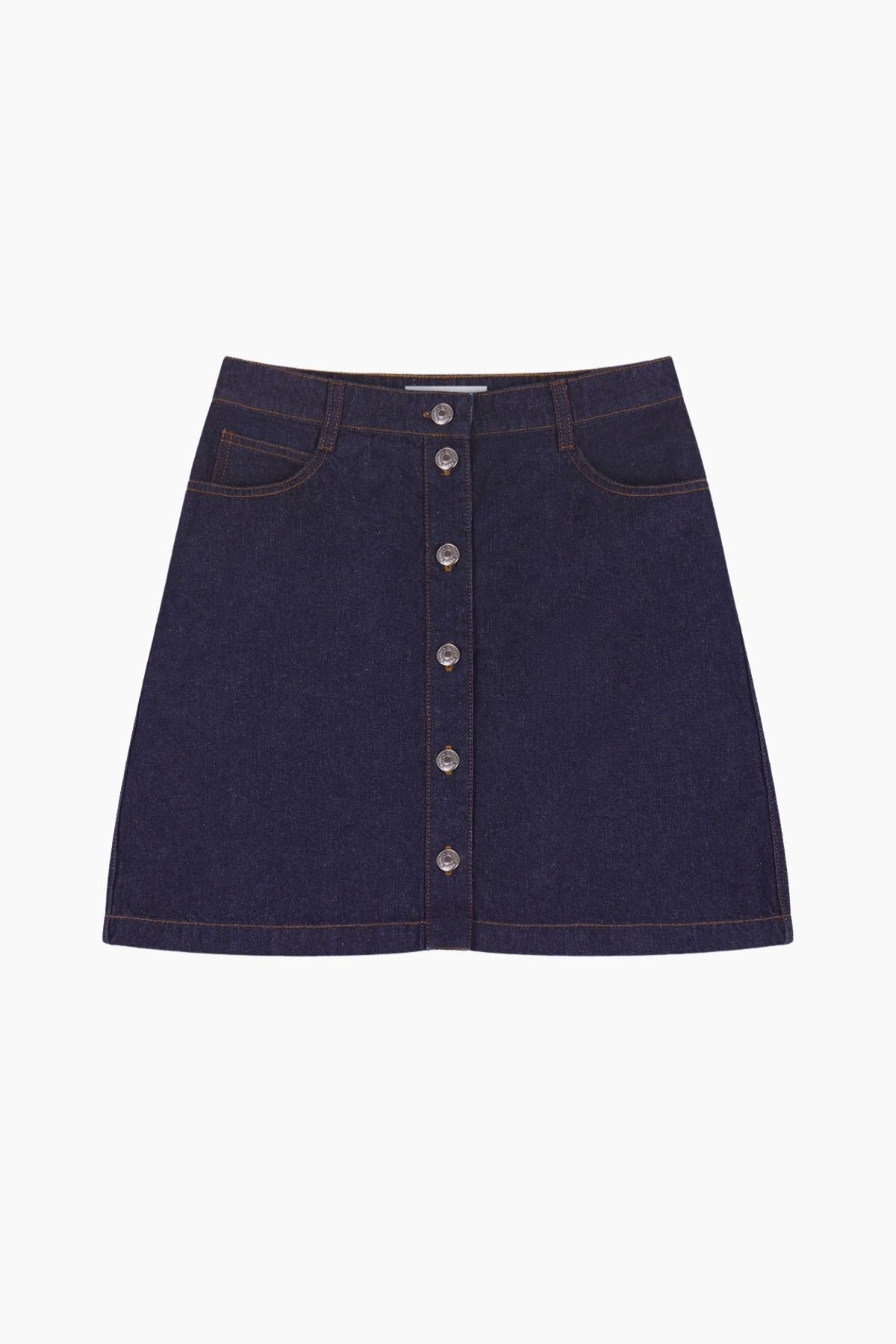 Maison Kitsuné Buttoned Denim Mini Skirt - Indigo