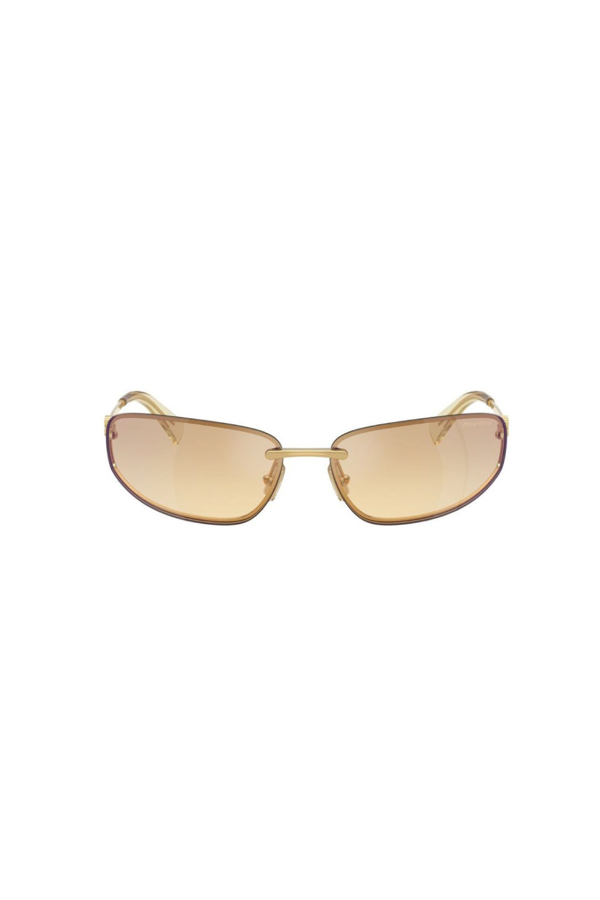 Miu Miu Sunglasses - Gold/ Yellow Grad Gray Mirror Blue