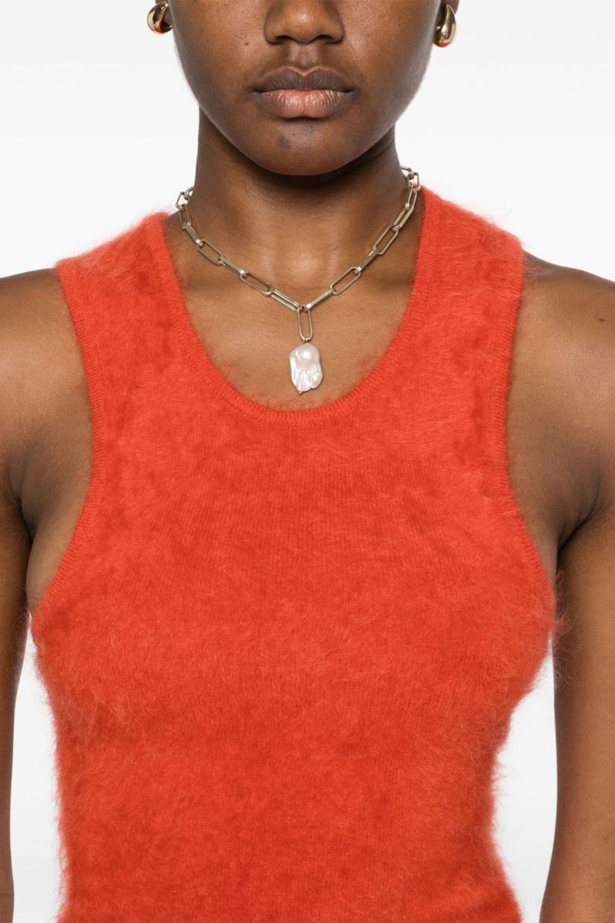 Nanushka Bianka Brushed Cashmere Tank - Red