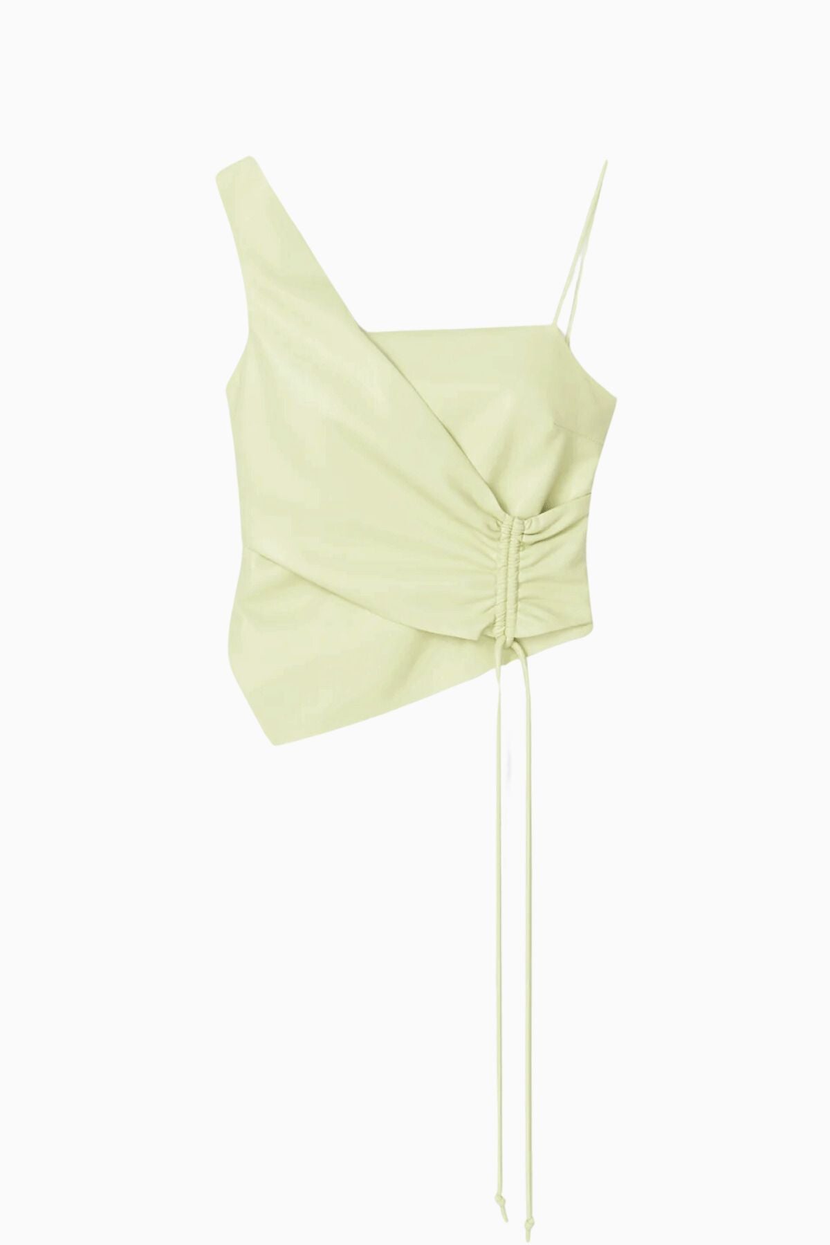 Nanushka Chudel Top Okobor Alt Leather Top - Shadow Lime