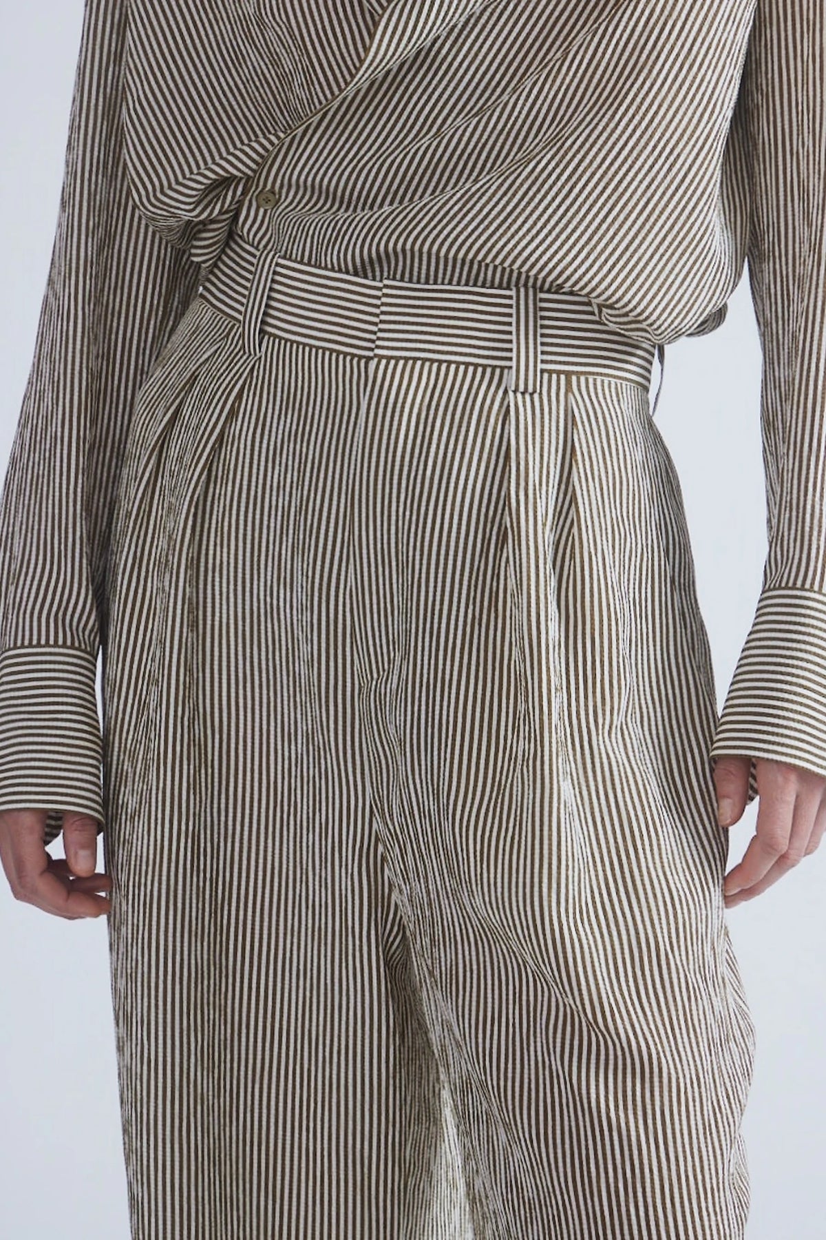 Petar Petrov Heat Wave Pants - Khaki Stripe