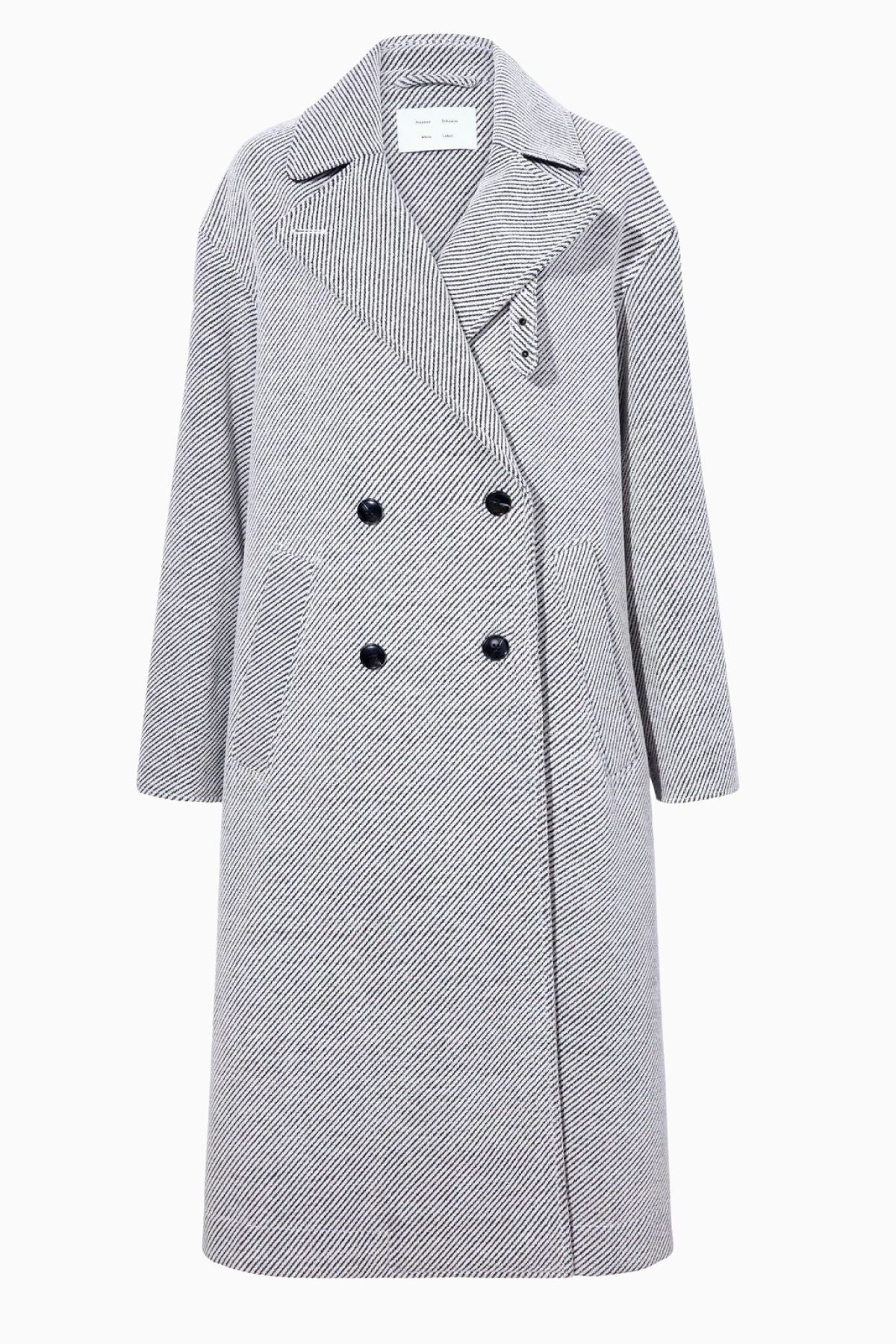 Proenza Schouler White Label Ronan Coat - White/ Grey